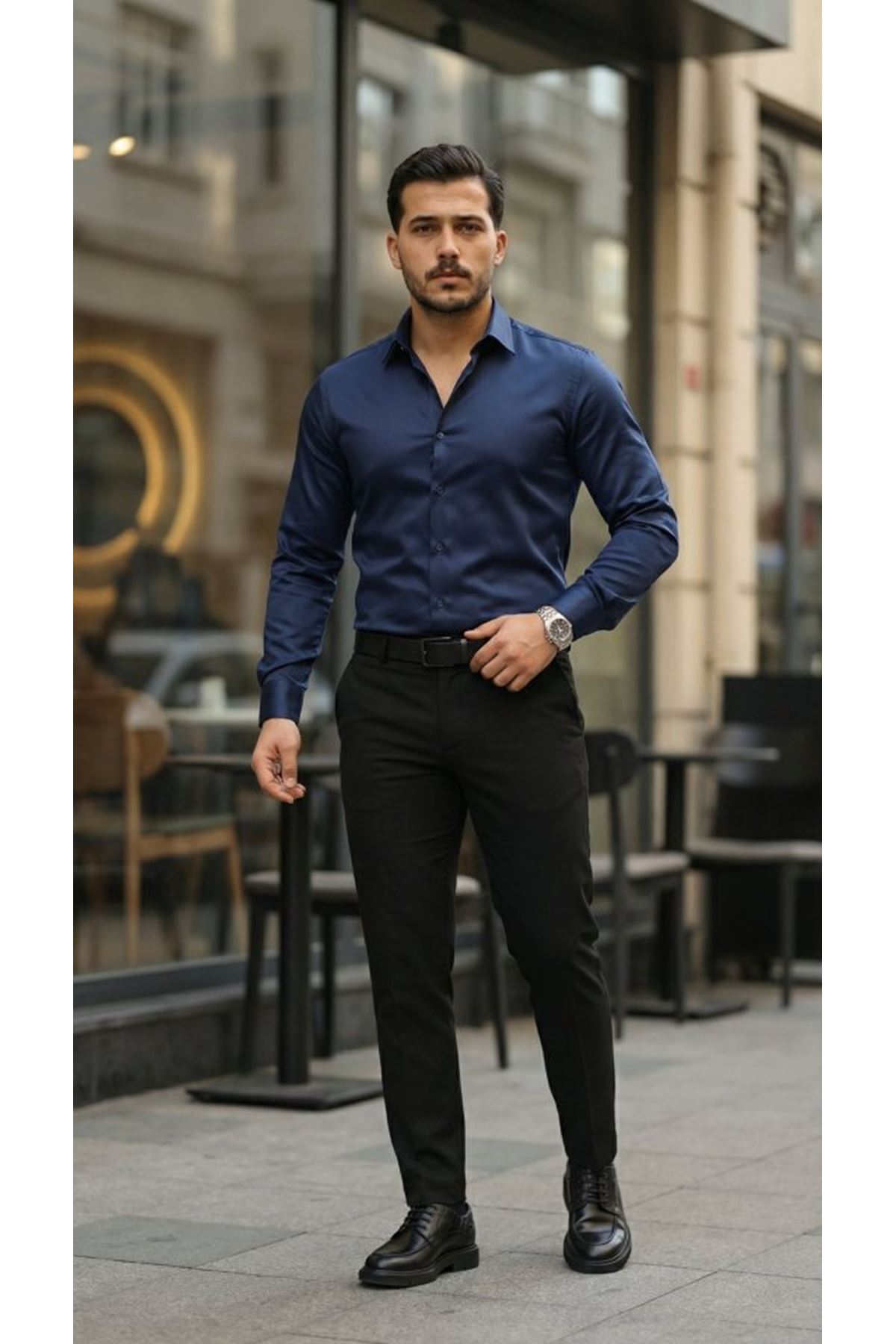 Erkek Saten Klasik Gömlek