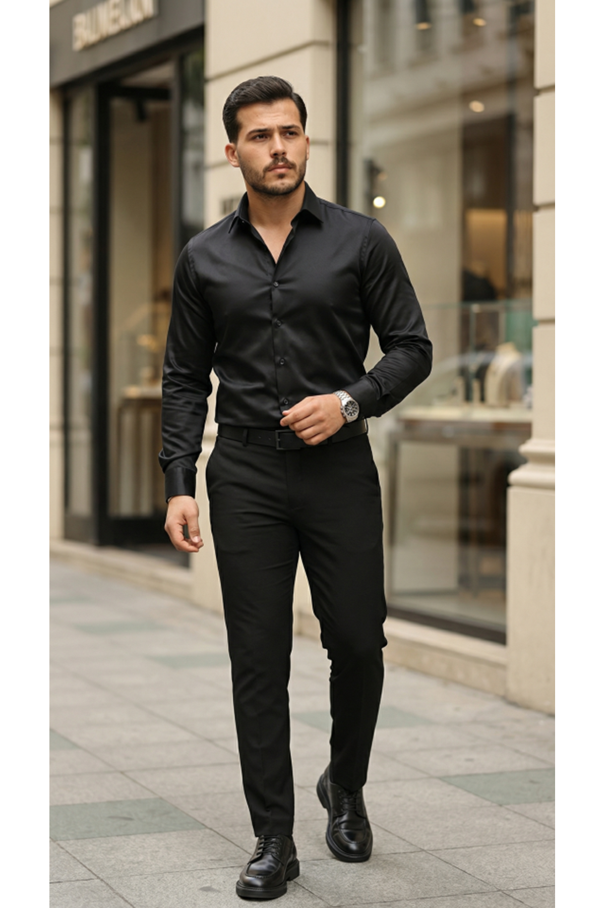 Erkek Saten Klasik Gömlek