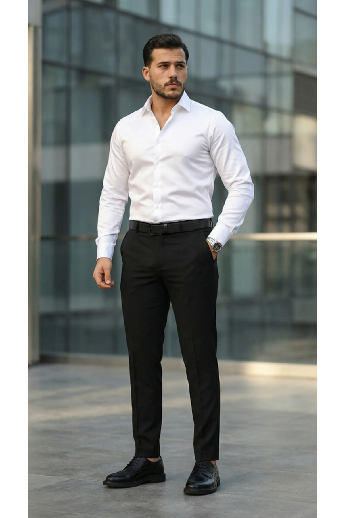 Erkek Saten Klasik Gömlek