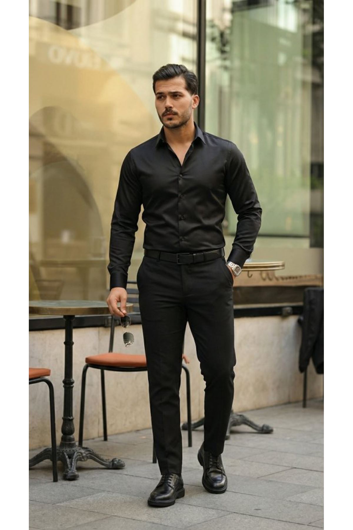 Erkek Saten Klasik Gömlek