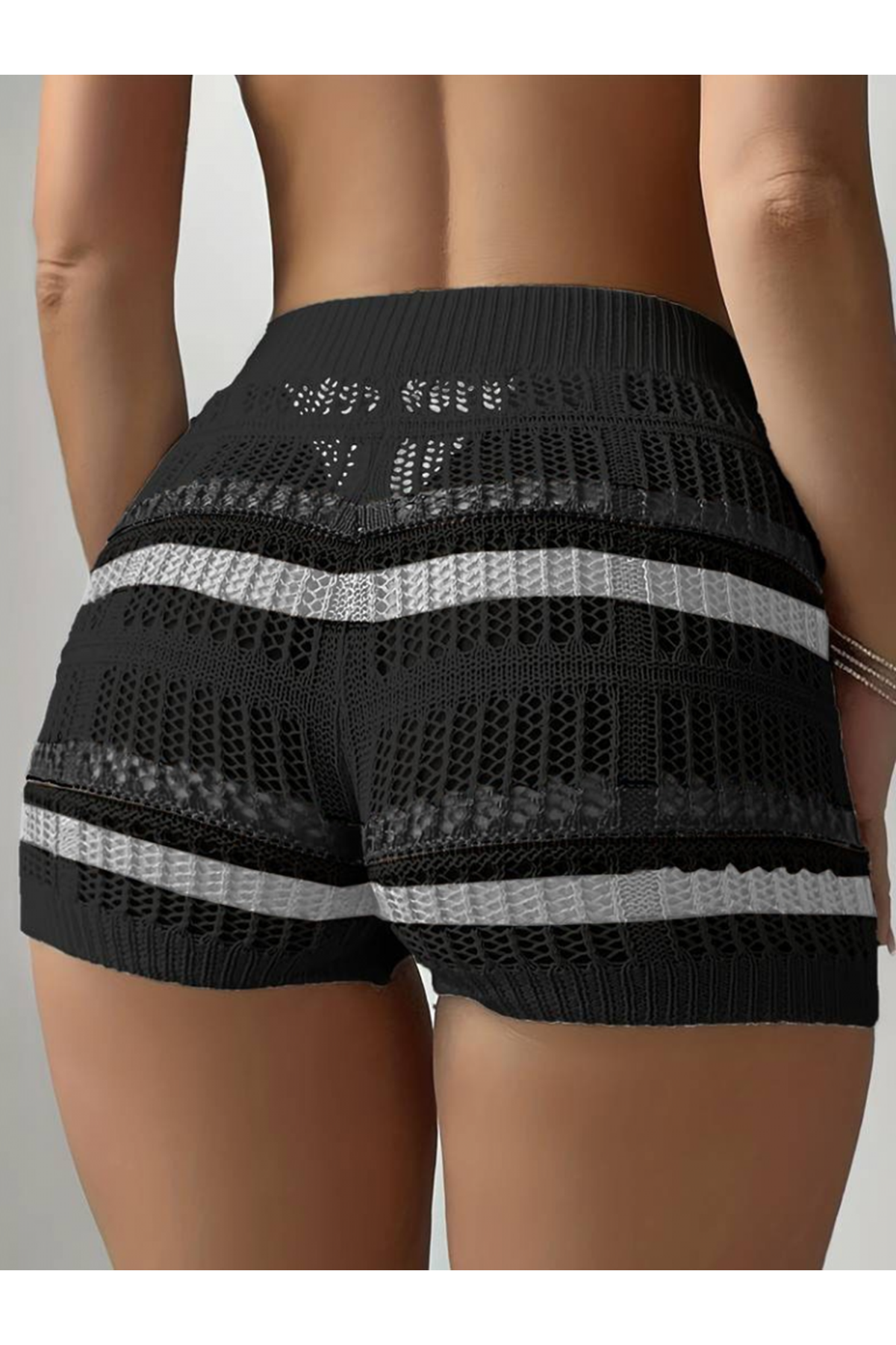 Kadın Belinden Bağlamalı Mini Triko Short