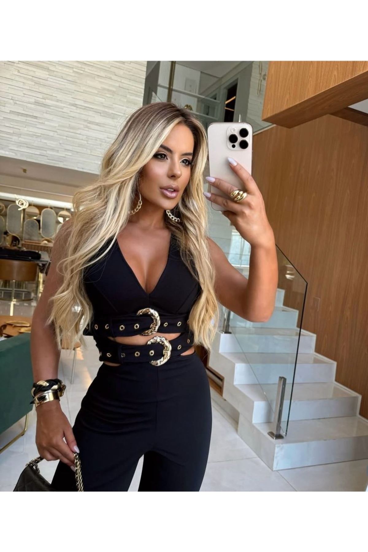 Kadın Dalgıç Kumaş Tokalı Kemerli Tulum Elbise