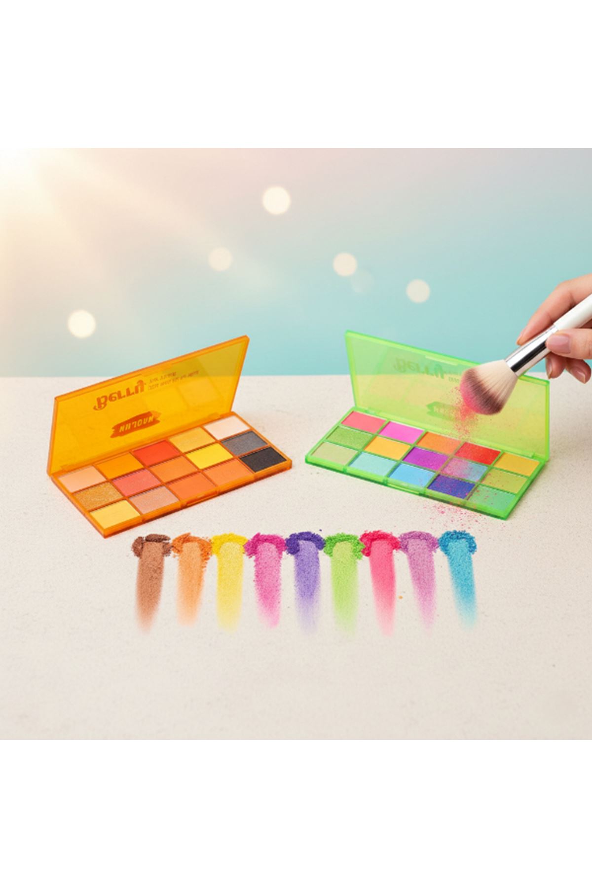 15 Renkli Sedefli Mat Far Paleti - 2'li Set