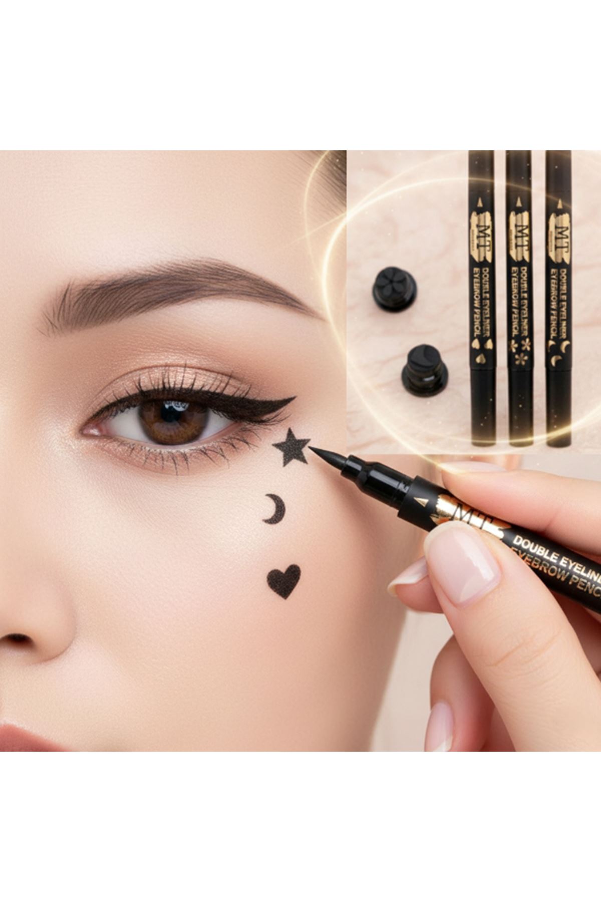 4'lü Desenli Çift Taraflı Eyeliner Seti