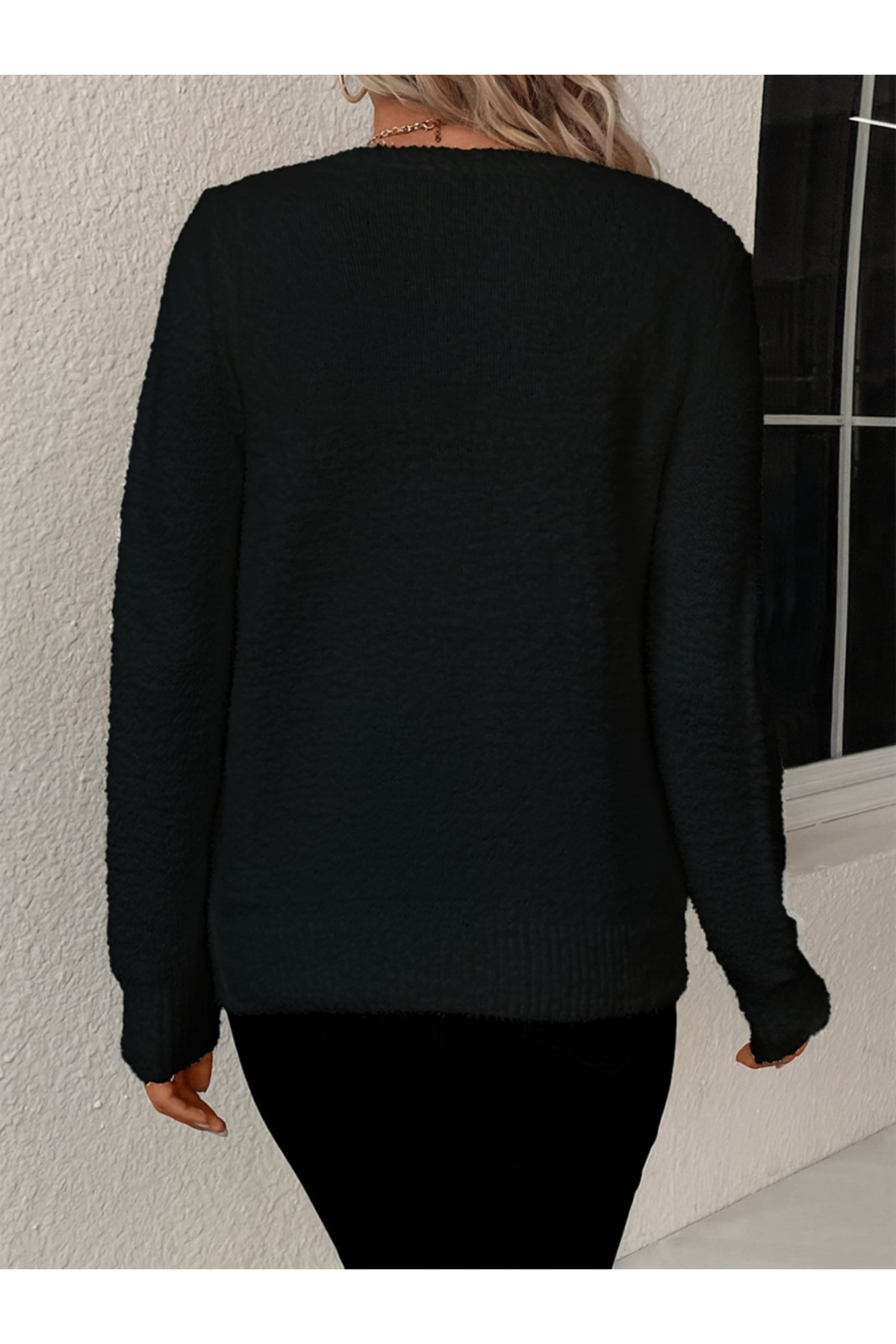 Kadın Uzun Kollu önden Düğmeli Kısa Triko Hırka