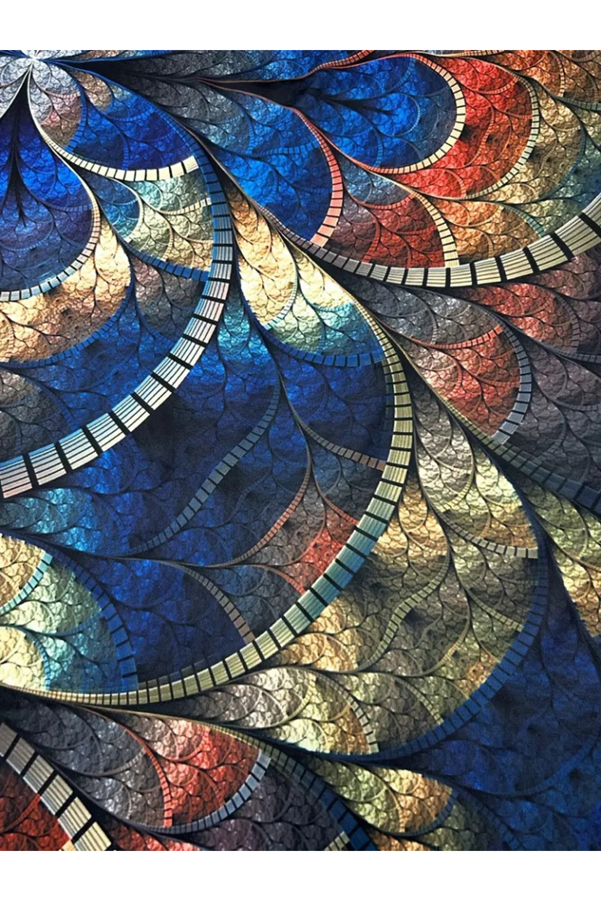 Kadın Sıfır Kol Yuvarlak Yaka Karışık Renkli Baskılı Süprem Bluz