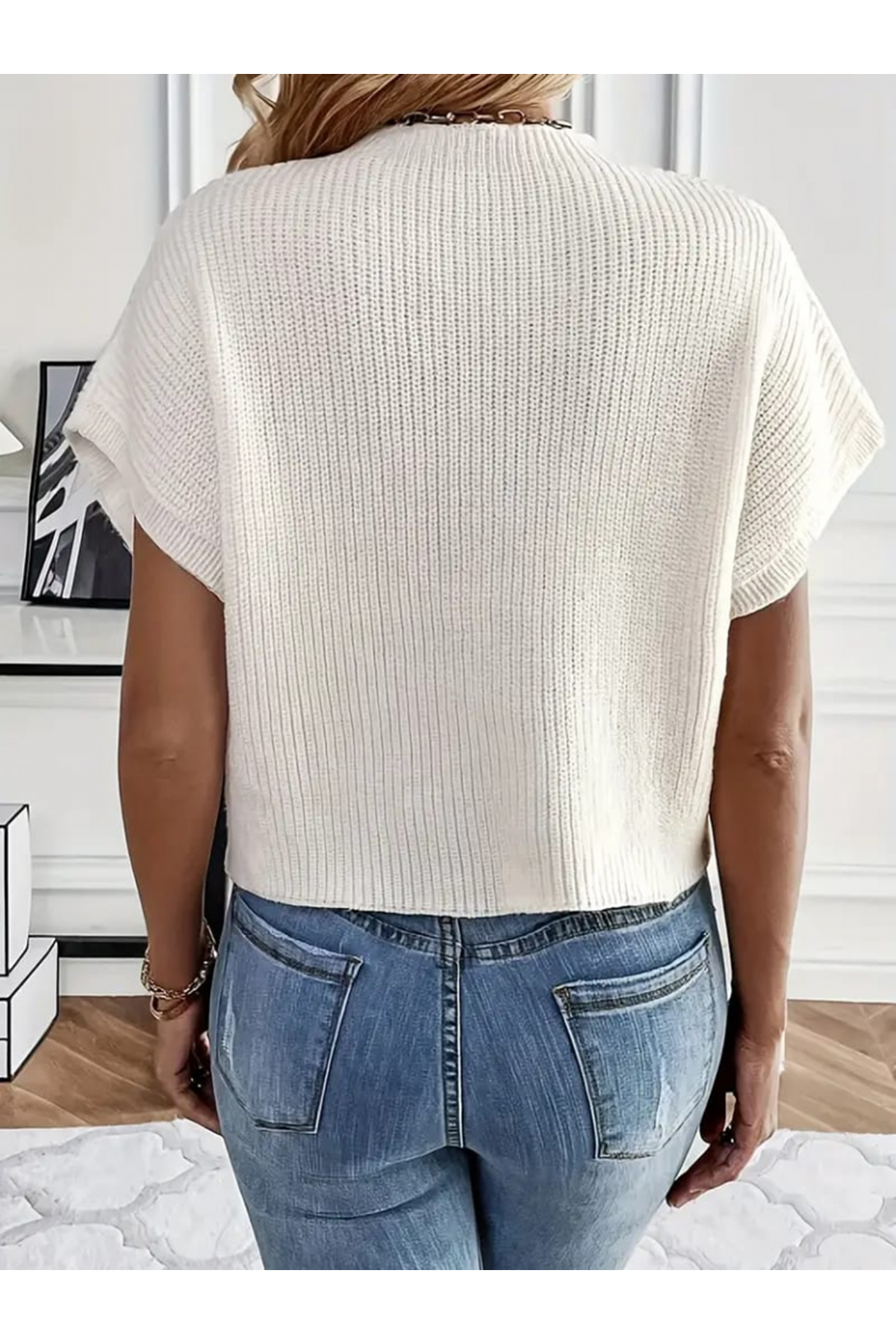 Kadın çiçek Detaylı Triko Bluz