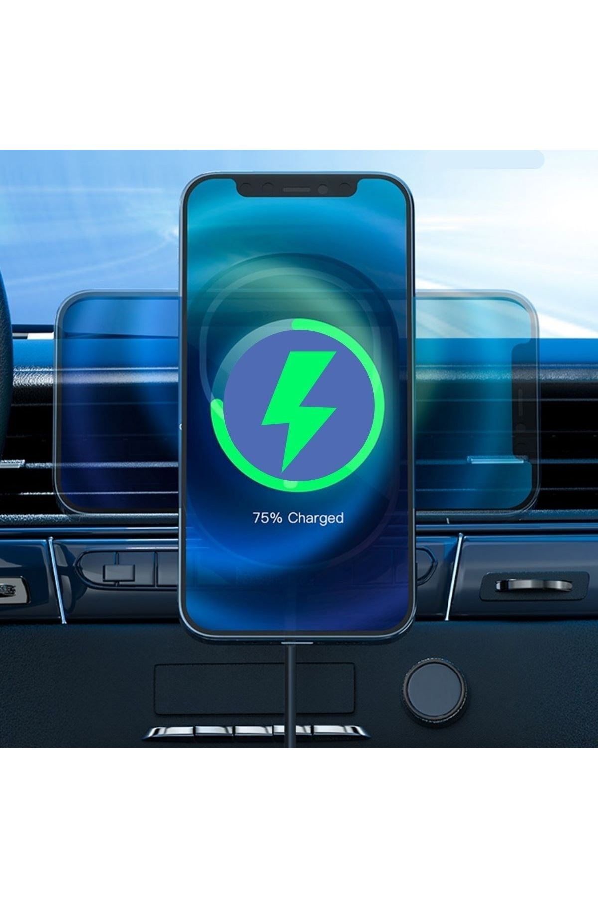 TBL Dekor® 15w Mıknatıslı Takılabilen Hızlı Şarj Tüm Cihaz Ve Araçlara Uyumlu Araç İçi Şarj Cihazı