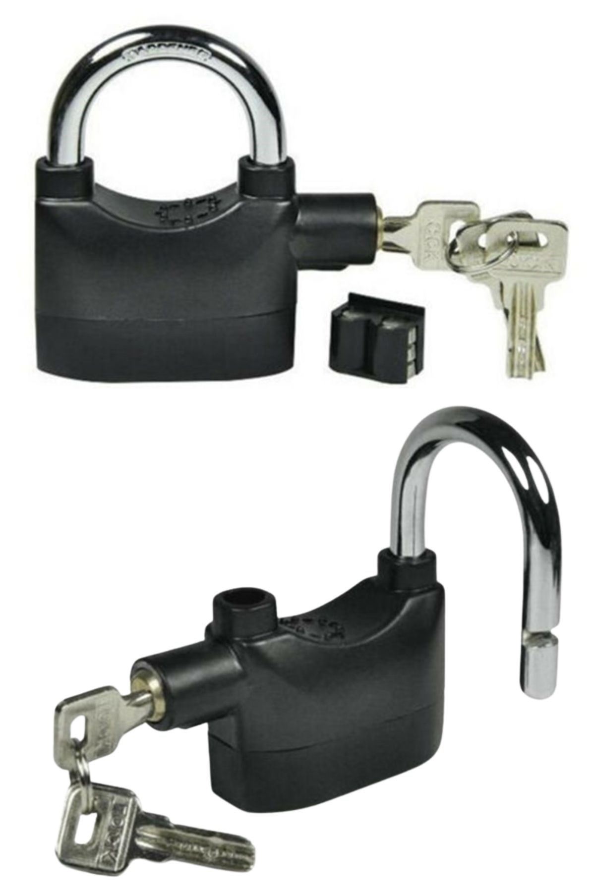 TBL Dekor® Desibel Siyah Alarmlı Çok Fonksiyonlu Ekstra Güvenlikli Kare Asma Dolap Kilidi