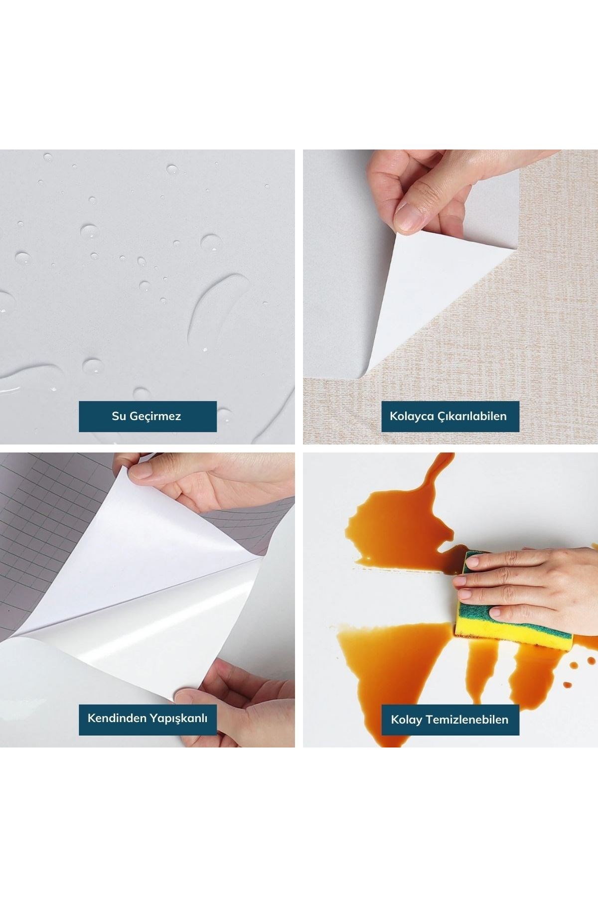 TBL Dekor® Mermer Desenli Masa Tezgah Mutfak Su Geçirmez Yapışkanlı Folyo Sticker Siyah 5x0,6m