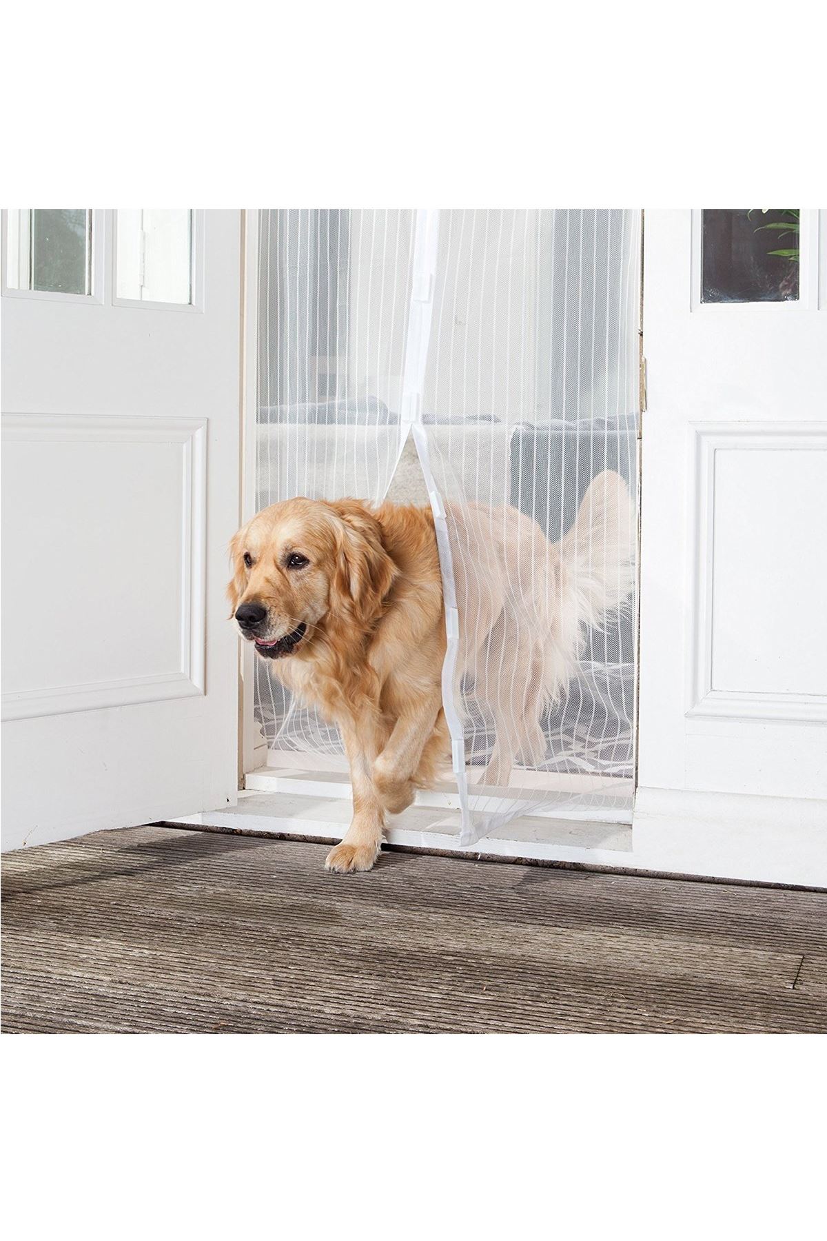 TBL Dekor® Pratik Manyetik Mıknatıslı Beyaz Kapı Pencere Sinekliği Tülü 90 x 210 cm