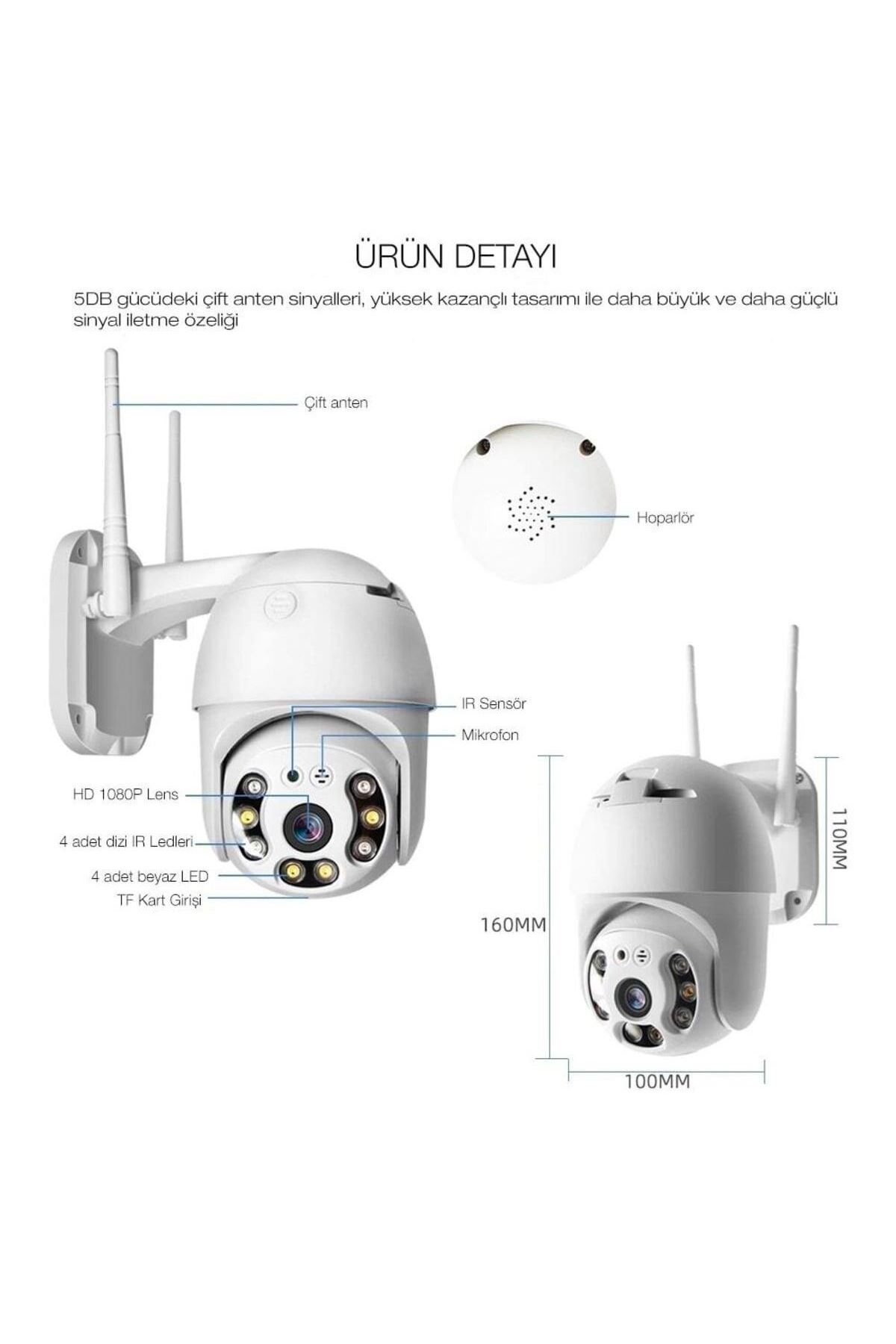 TBL Dekor® 20 MP HD Lens İç Dış Mekan Suya Danıklı IP Wifi Network Güvenlik Kamerası Wifi Kamera