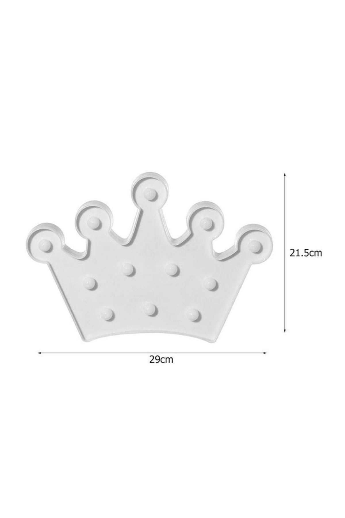 TBL Dekor® 3D Dekoratif Pilli Kraliçe Tacı Model Led Masa ve Gece Lambası