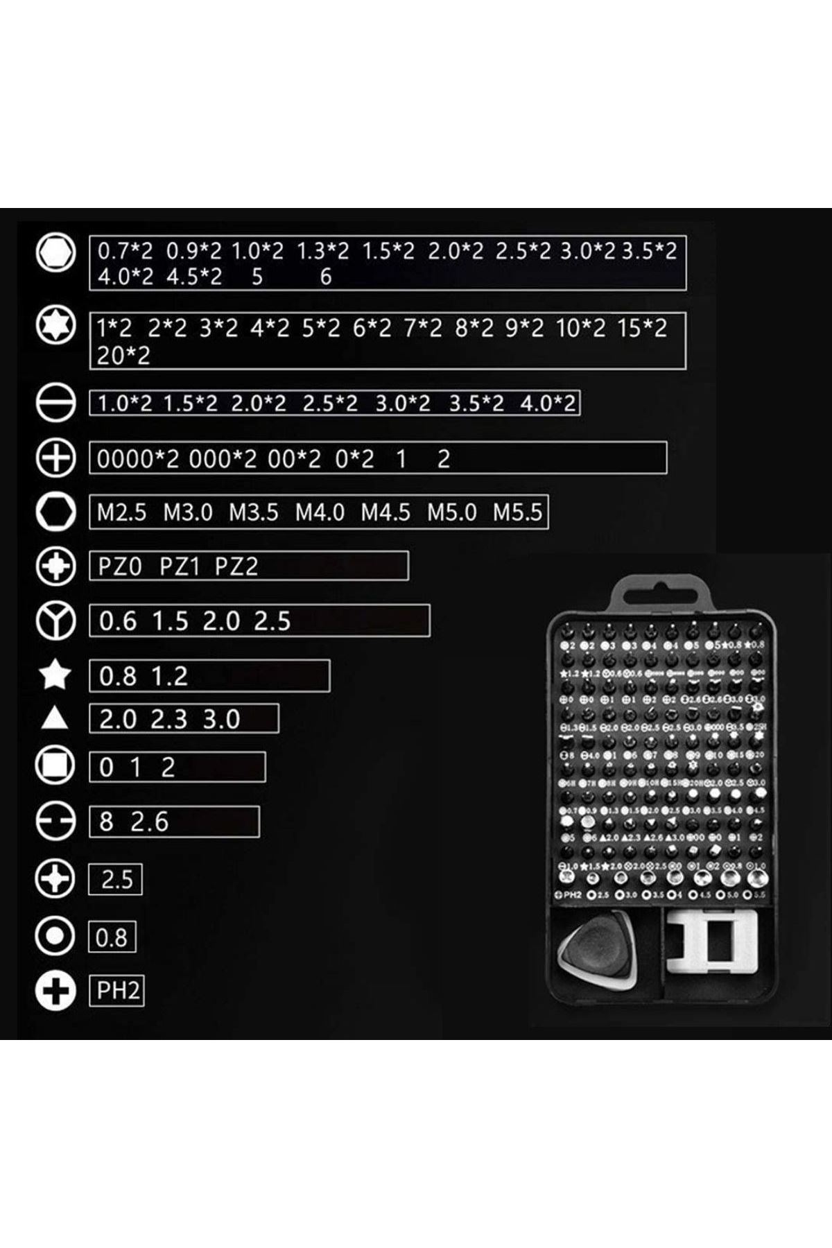 TBL Dekor® 115 in 1 Hassas Tornavida Onarım Alet Manyetik Sürücü Kitli Elektronik Hassas Tornavida Seti