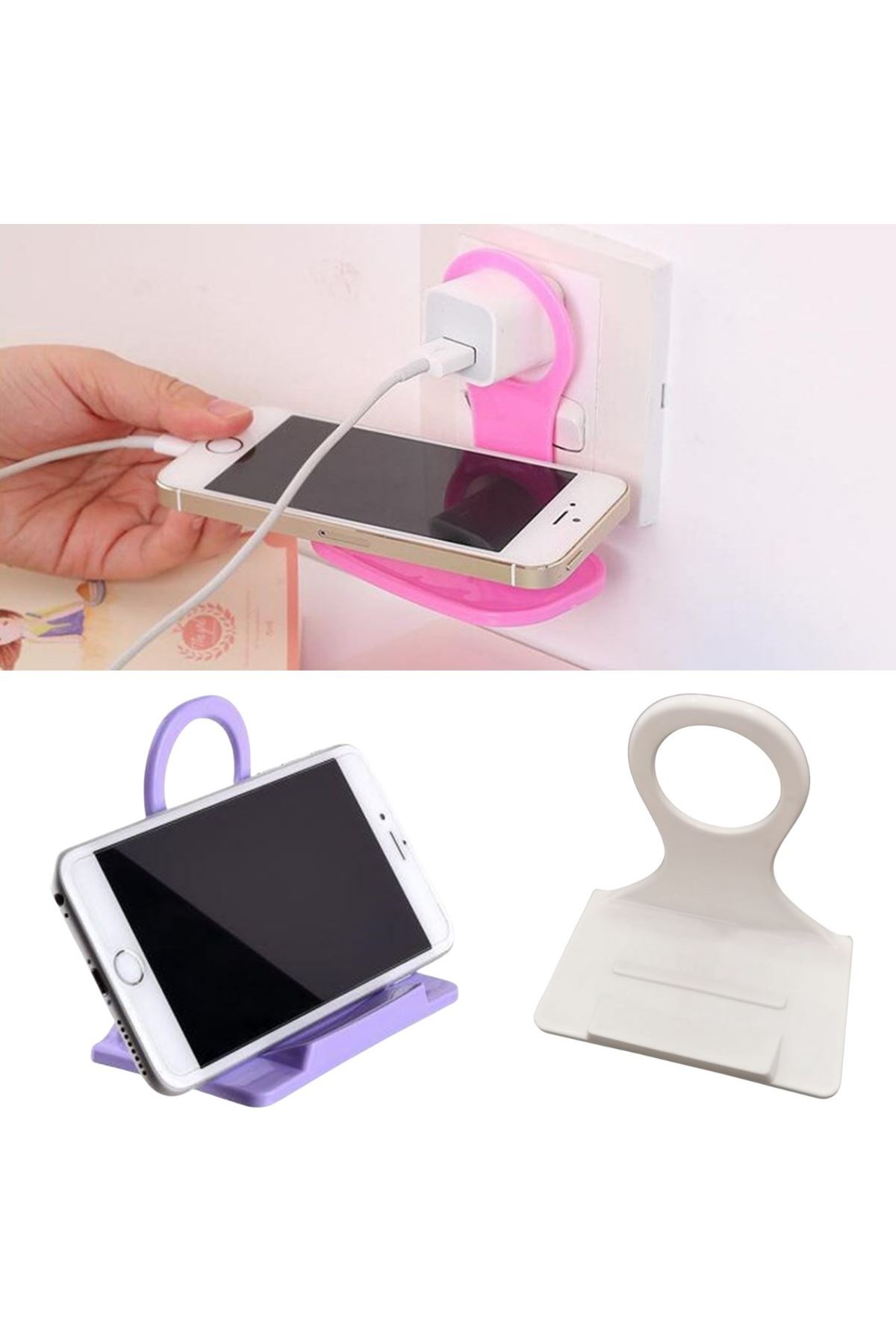 TBL Dekor® Universal Mobil Şarj Priz Askısı ve Telefon Tablet  Tutucu Stand