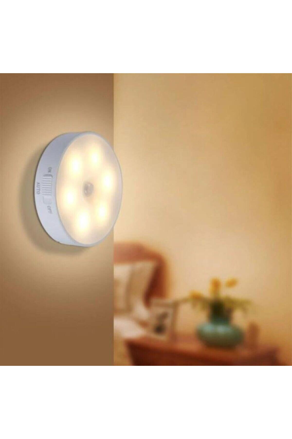 TBL Dekor® Hareket Sensörlü Usb Şarjlı Spot Lamba Mıknatıslı ve Yapışkanlı Gün Işığı Renk Led