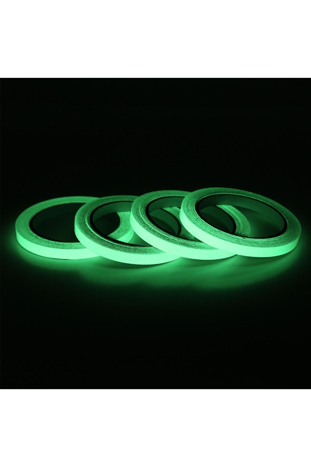 TBL Dekor® Karanlıkta Işık Veren  Yansıyan 4 Metre Fosforlu Yeşil Şerit Bant