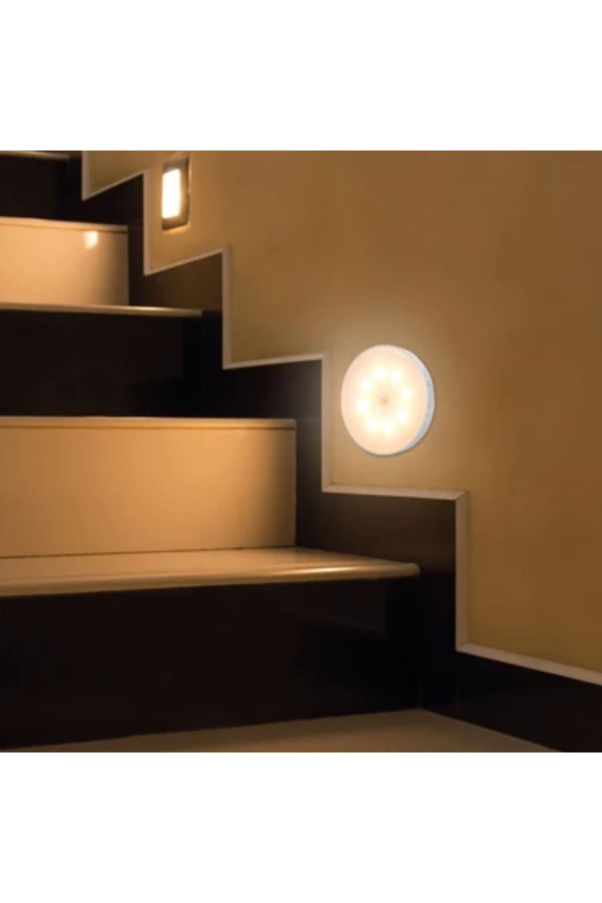 TBL Dekor® Hareket Sensörlü Usb Şarjlı Spot Lamba Mıknatıslı ve Yapışkanlı Gün Işığı Renk Led