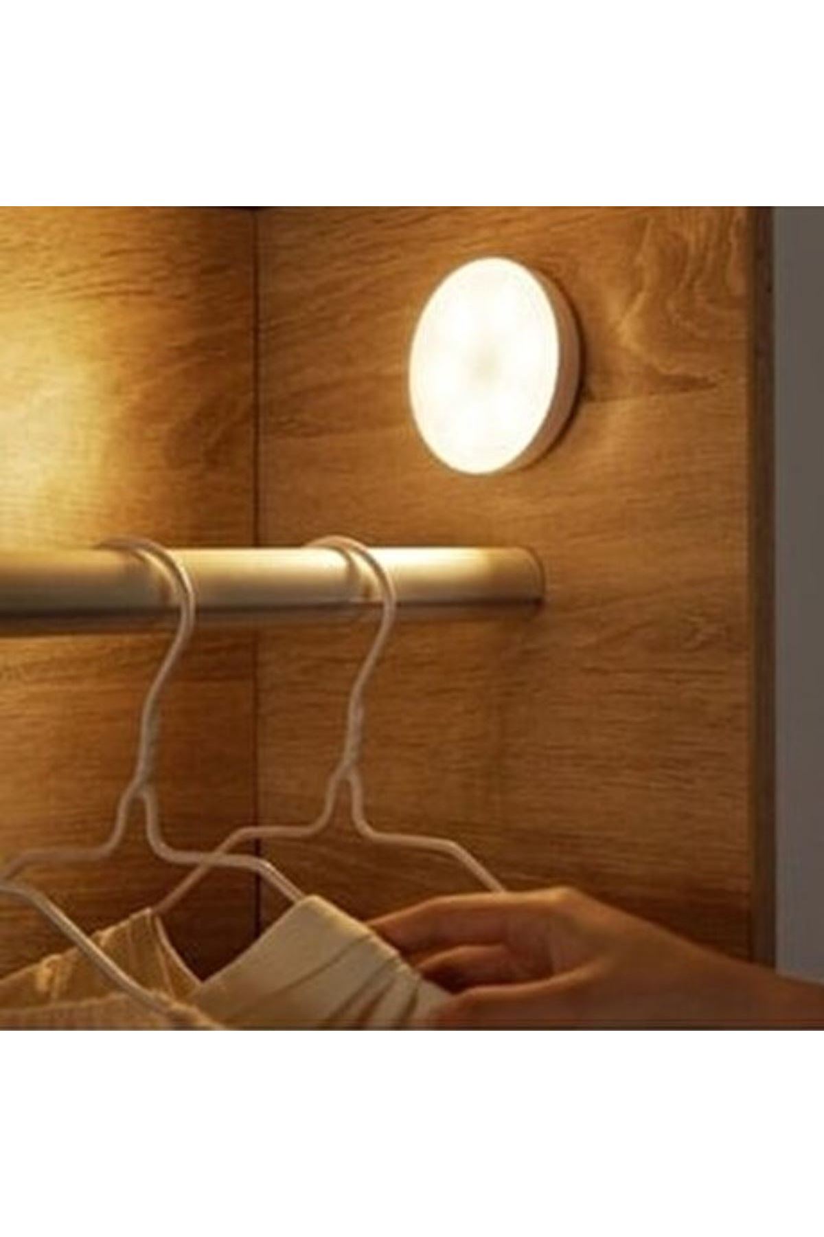 TBL Dekor® Hareket Sensörlü Usb Şarjlı Spot Lamba Mıknatıslı ve Yapışkanlı Gün Işığı Renk Led