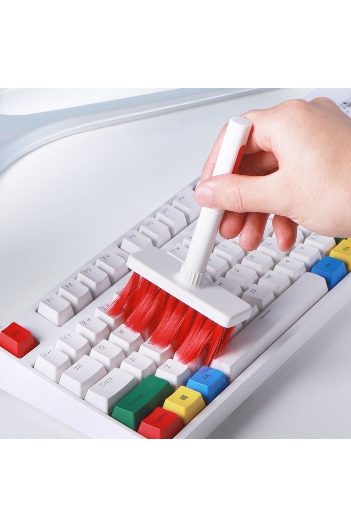 TBL Dekor® Çok Amaçlı Kırmızı Hassas Fırça Başlıklı  Bilgisayar Laptop Temizleme Fırçası