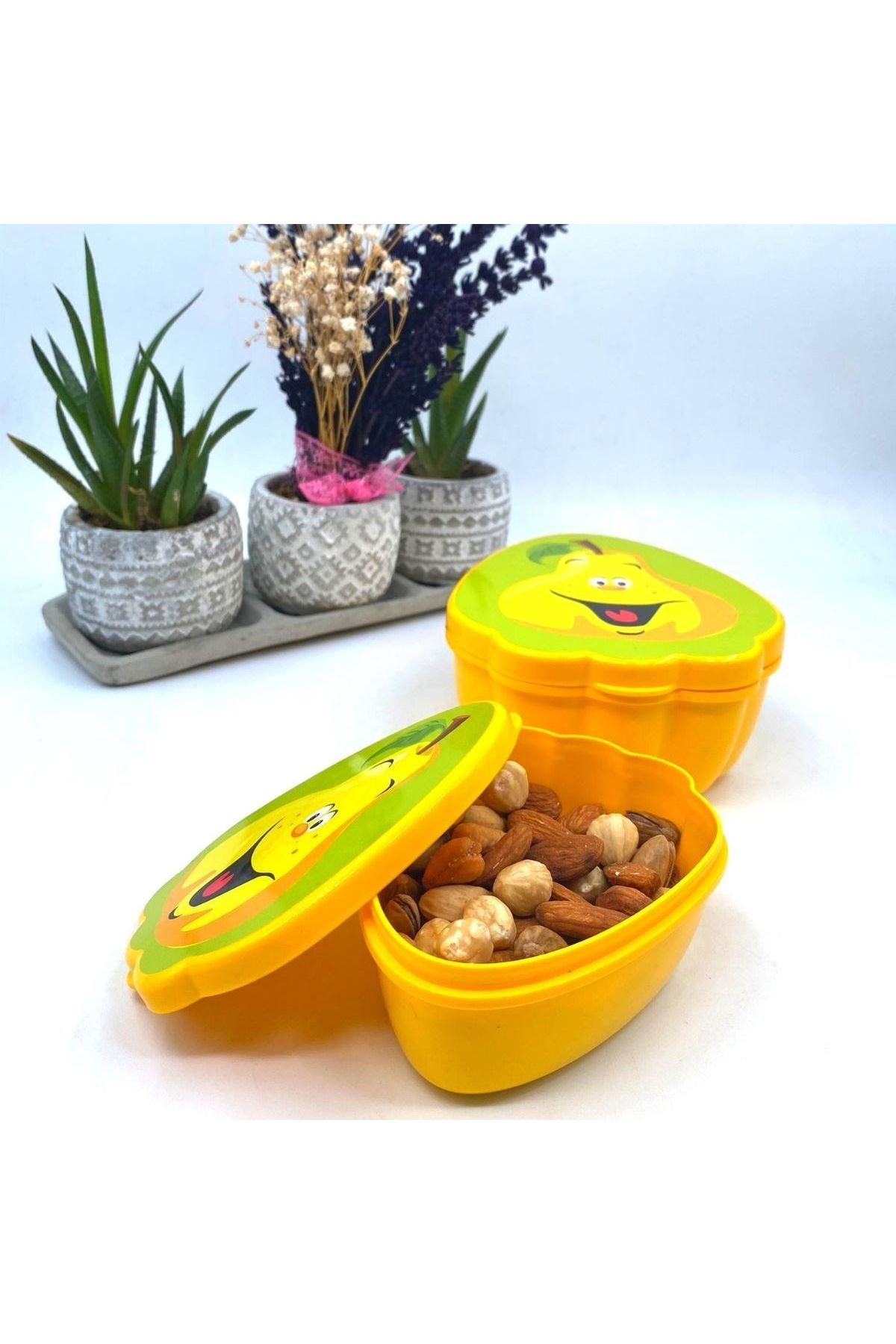 TBL Dekor® 2'li İç İçe Geçebilen Armut Model Saklama ve Beslenme Kabı Seti (550 ml + 250 ml)