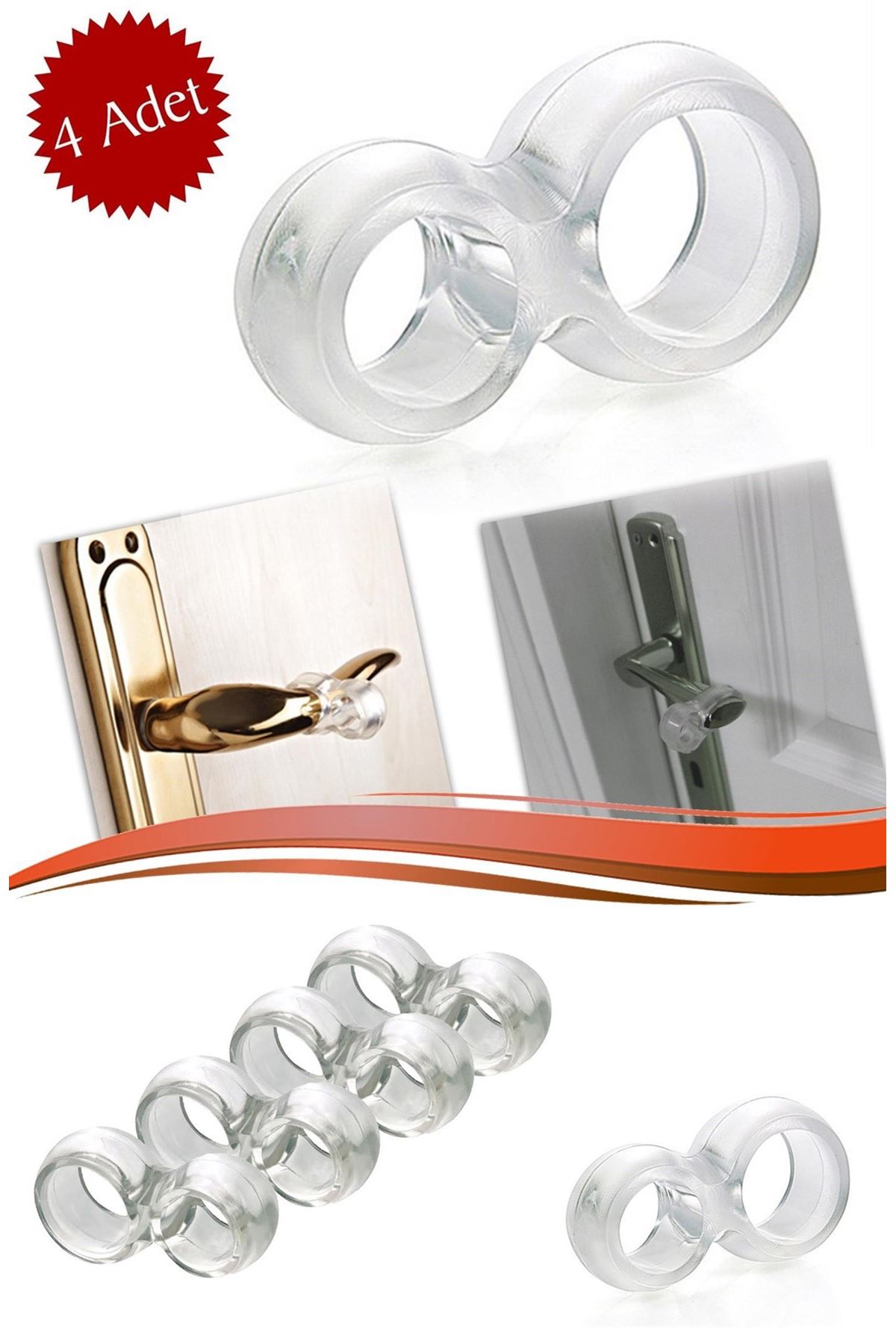 TBL Dekor® Silikon Kapı & Pencere Vurma Önleyici Stoper Kapı Tamponu 4 Adet