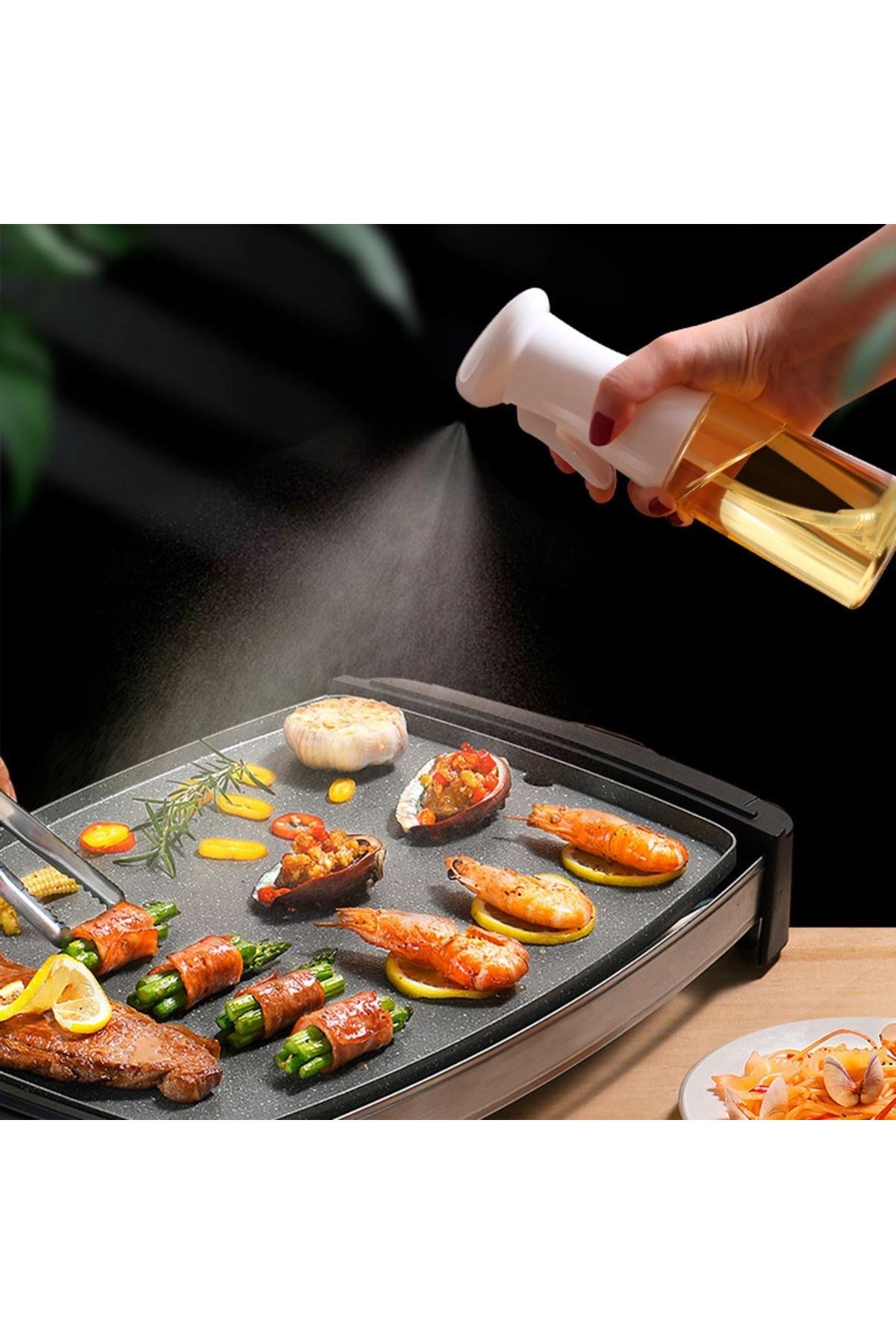 TBL Dekor®  Çok Amaçlı Cam Şişe Püskürtmeli Dağıtıcı Yağdanlık Limonluk Sirke Sosluk Spreyi Beyaz