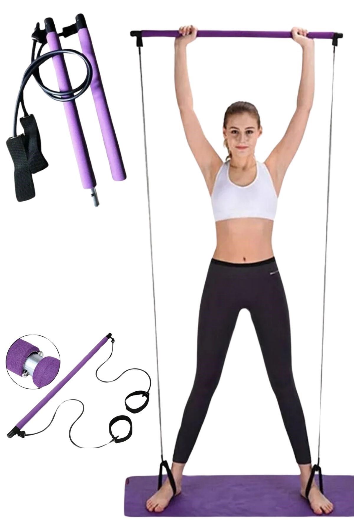 TBL Dekor® Jimnastik Çubuğu Plates Barı Taşınabilir Spor Ve Egzersiz Aleti