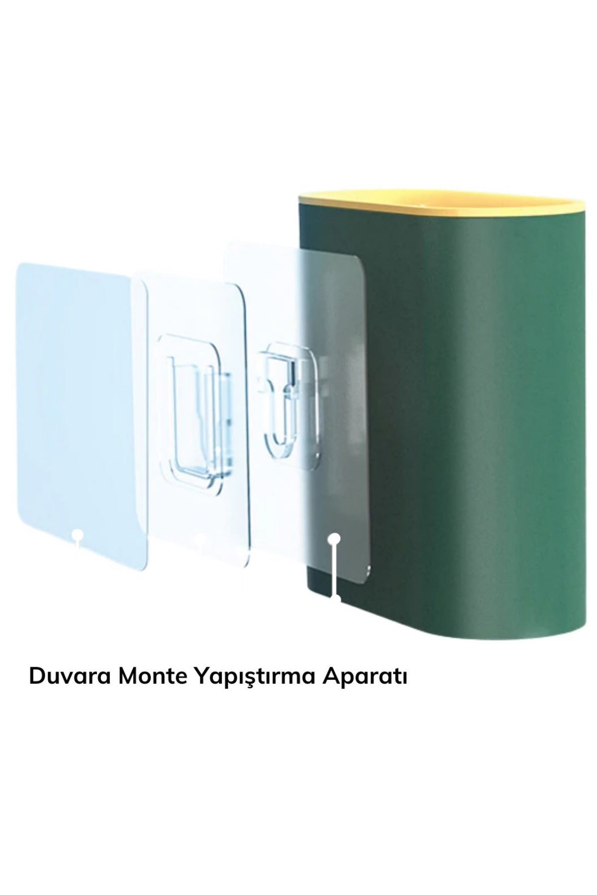 TBL Dekor® Duvara Monte Edilebilir Kapaklı Askılı Klozet Yumuşak Silikon Başlıklı Tuvalet Fırçası Seti