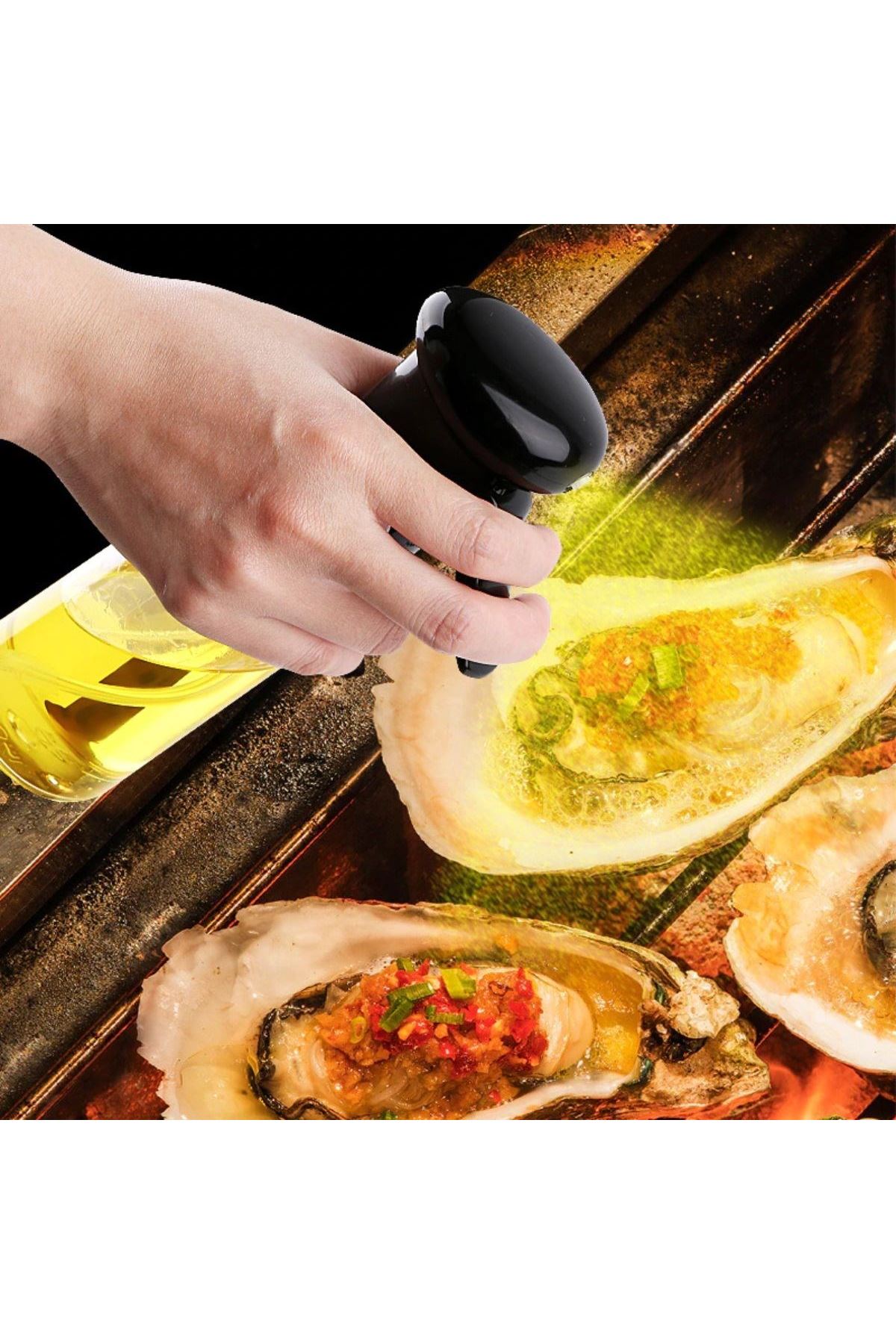 TBL Dekor®  Çok Amaçlı Cam Şişe Püskürtmeli Dağıtıcı Yağdanlık Limonluk Sirke Sosluk Spreyi Siyah