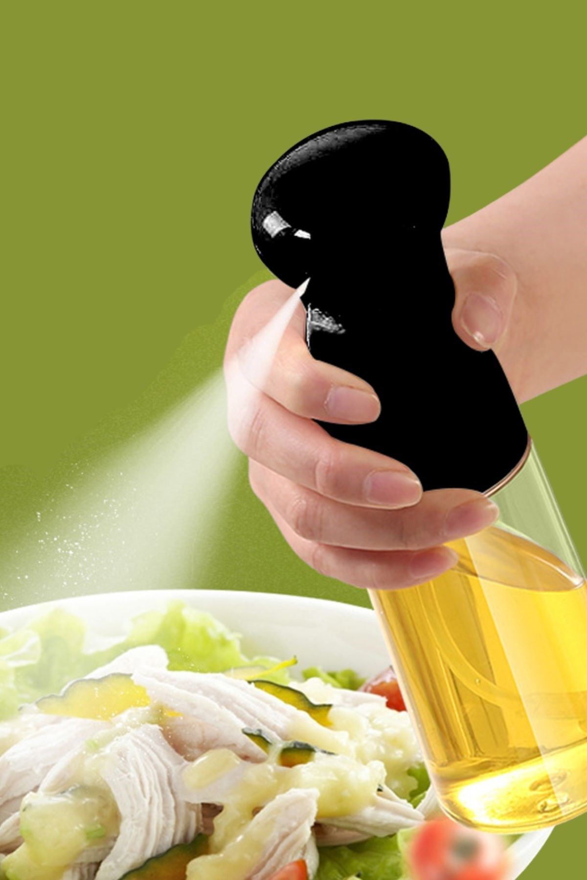 TBL Dekor®  Çok Amaçlı Cam Şişe Püskürtmeli Dağıtıcı Yağdanlık Limonluk Sirke Sosluk Spreyi Siyah