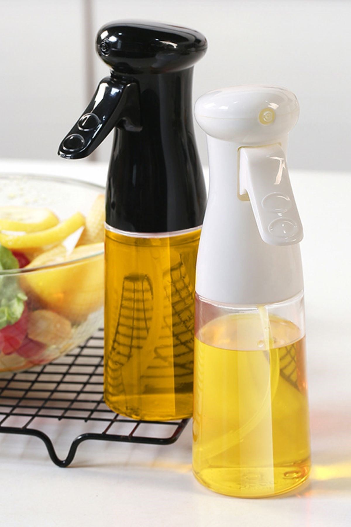 TBL Dekor®  Çok Amaçlı Cam Şişe Püskürtmeli Dağıtıcı Yağdanlık Limonluk Sirke Sosluk Spreyi Siyah