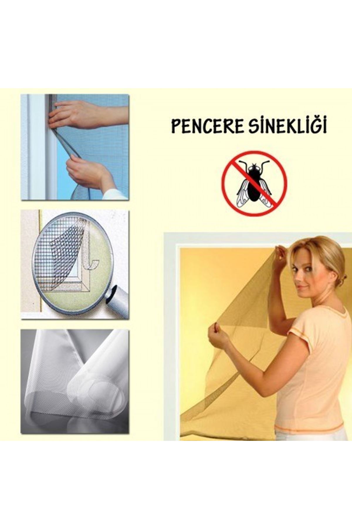 TBL Dekor® Tüm Cam Pencere Kapılara Uyumlu Tek Kanat Pencere Sinekliği