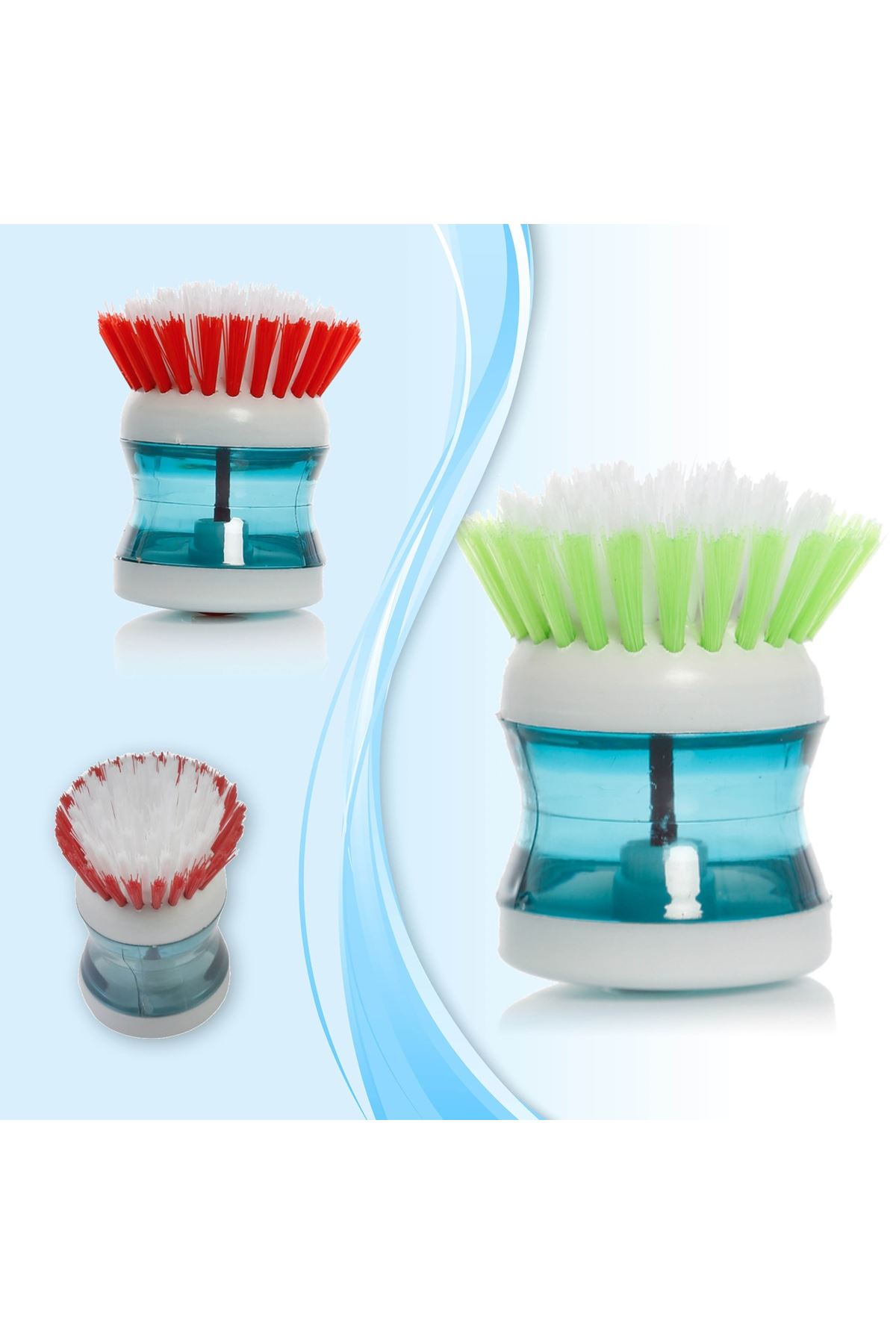 TBL Dekor® Deterjan Hazneli Kolay Bulaşık Yıkama Fırçası Bulaşık Sünger