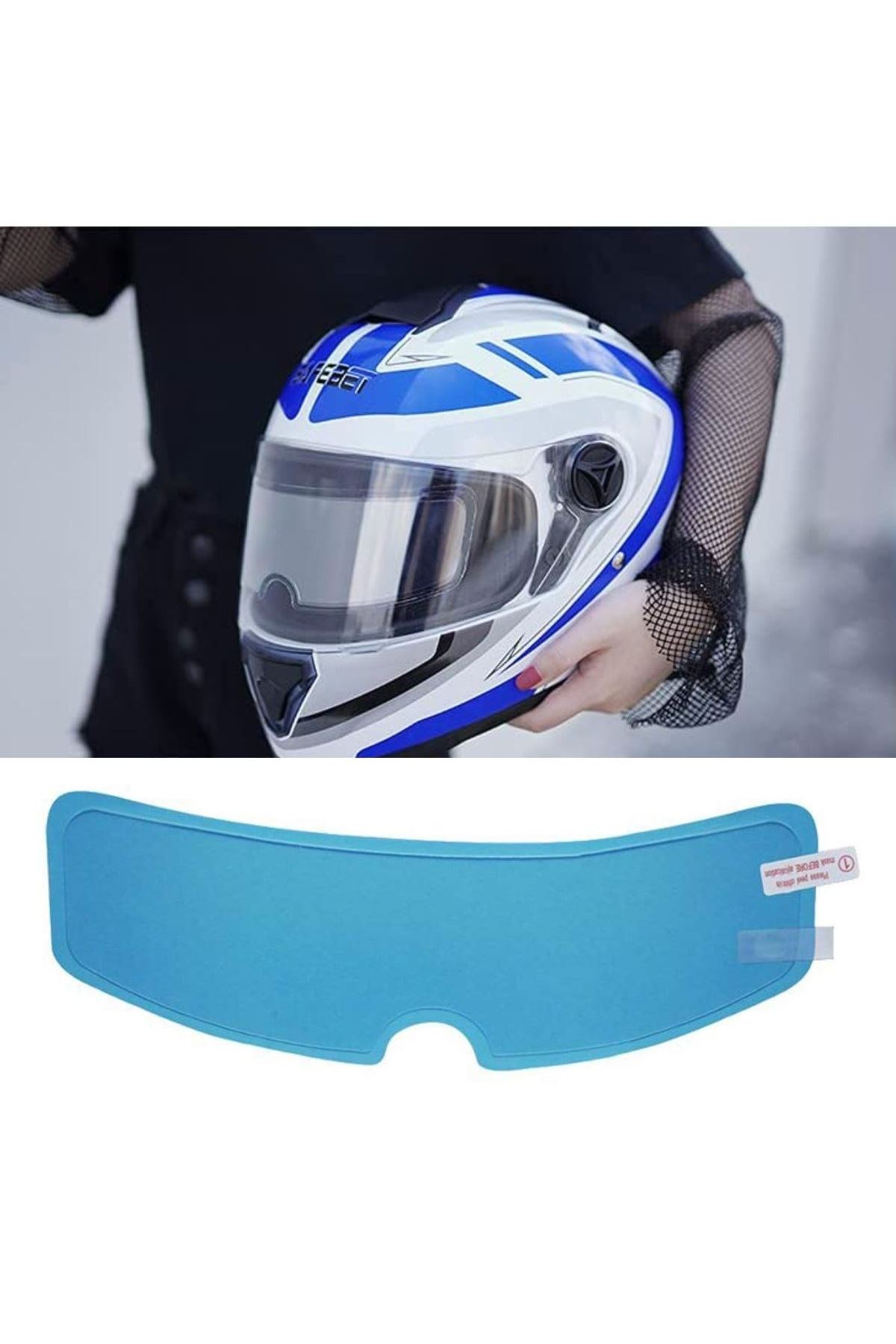TBL Dekor® Buğu Önleyici Motosiklet Kaskı Vizörü Su Geçirmez Dayanıklı Çizik Koruma Lens Filmi
