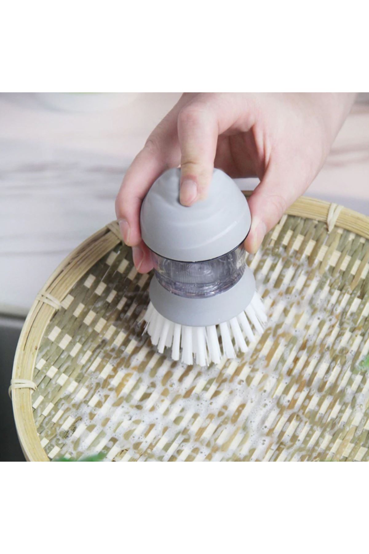 TBL Dekor® Deterjan Hazneli Kolay Bulaşık Yıkama Fırçası Bulaşık Sünger