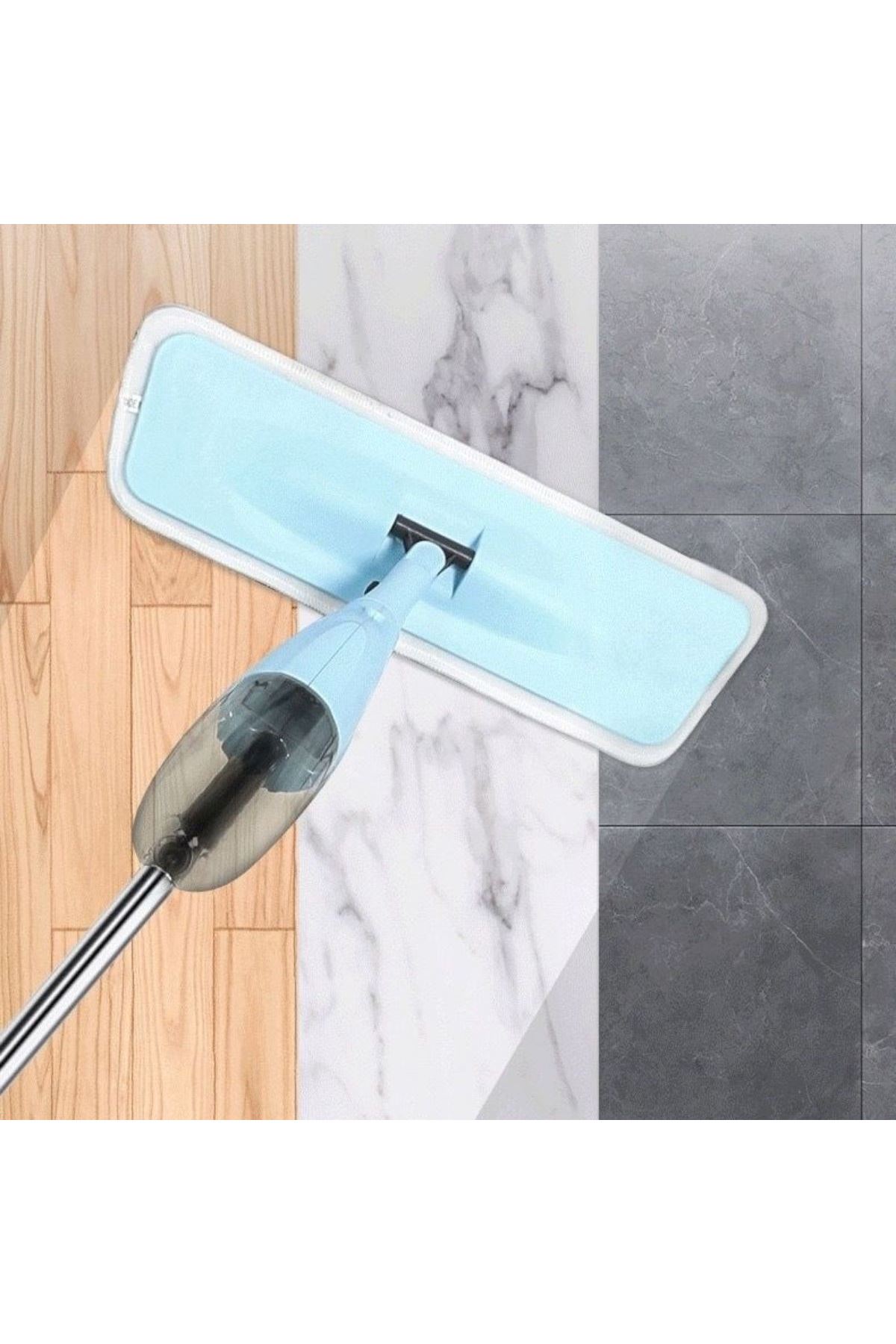 TBL Dekor® Döner Başlıklı Spreyli Mop Parke Ahşap Fayans Temizleyici Su Hazneli Sihirli Paspas