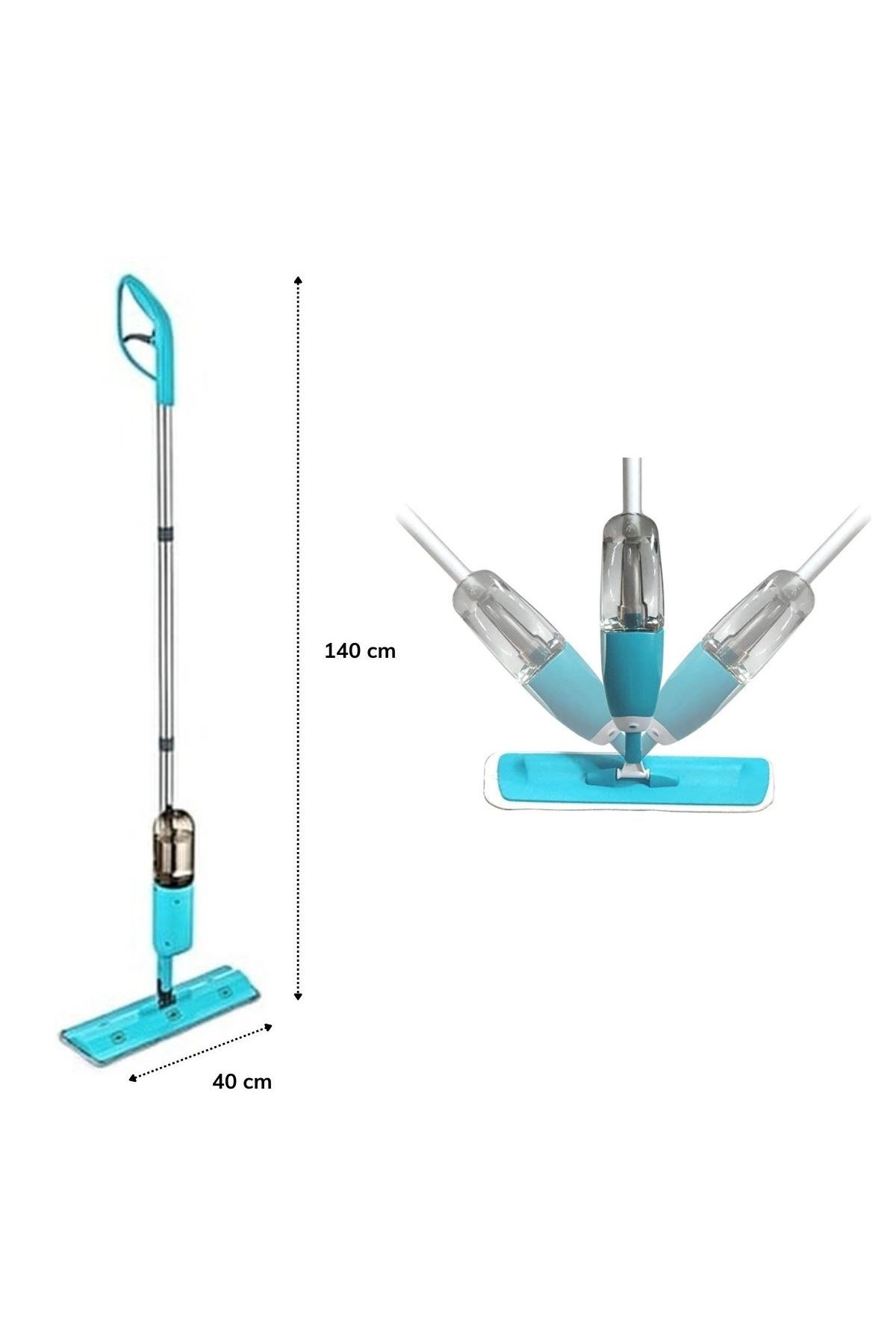 TBL Dekor® Döner Başlıklı Spreyli Mop Parke Ahşap Fayans Temizleyici Su Hazneli Sihirli Paspas