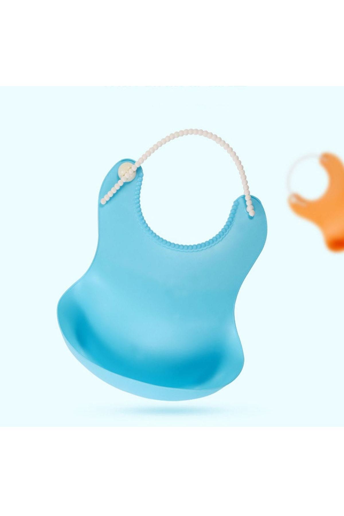 TBL Dekor® Çocuk Bebek Mama Önlüğü Dökülme Engelleyici Bükülebilir Mavi