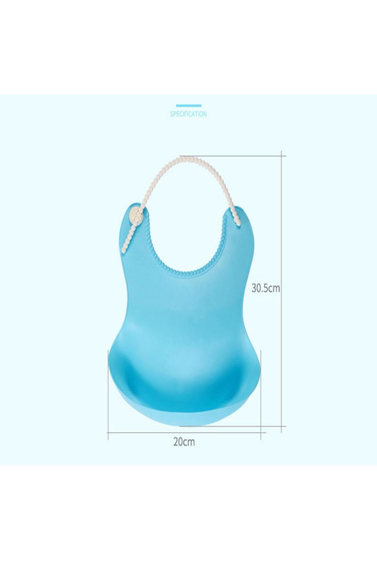 TBL Dekor® Çocuk Bebek Mama Önlüğü Dökülme Engelleyici Bükülebilir Mavi