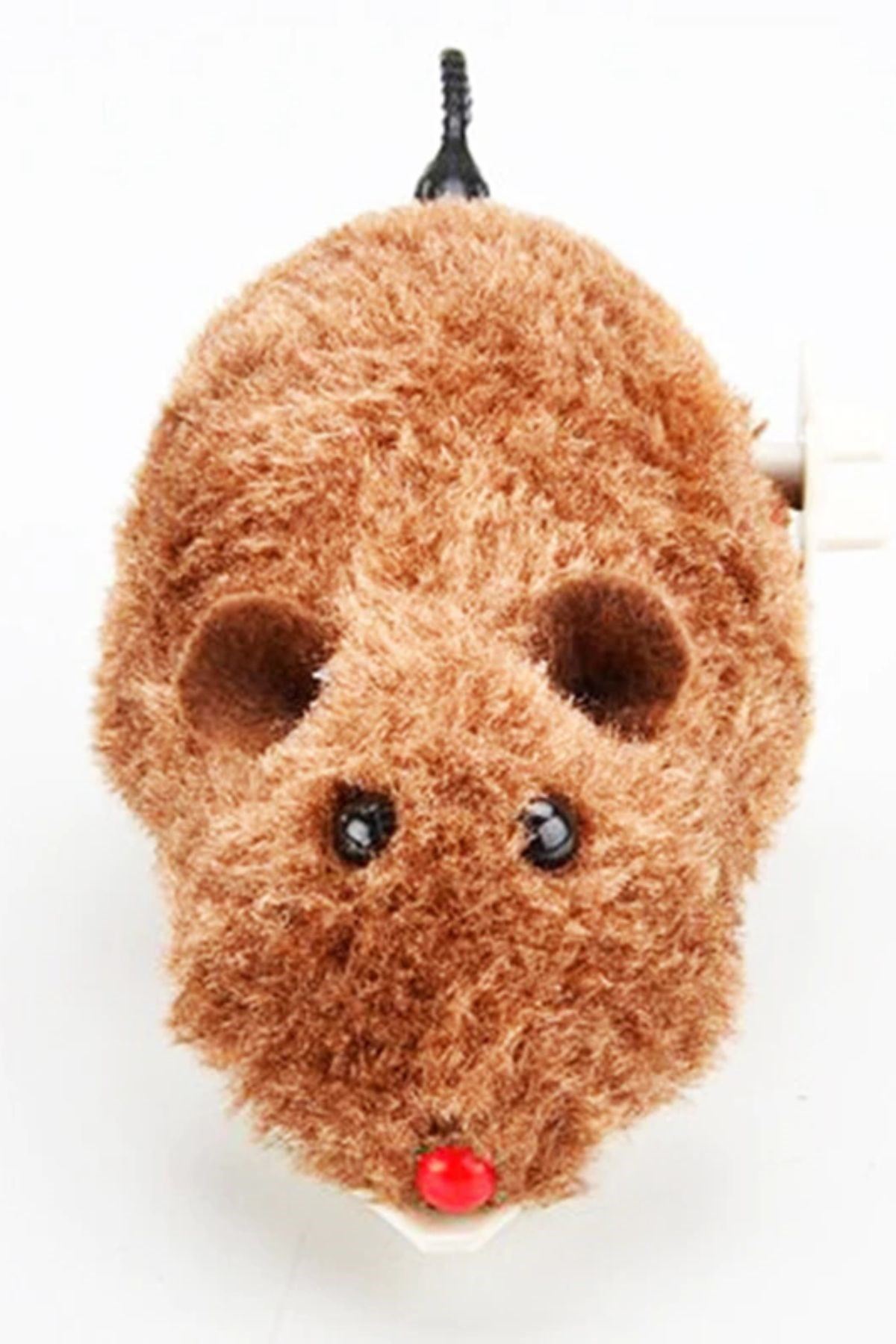 TBL Dekor® Kurmalı Kedi Eğitim Oyuncağı Tüylü Peluş Fare Yakalama İnteraktif Sevimli Eğlenceli Oyuncak