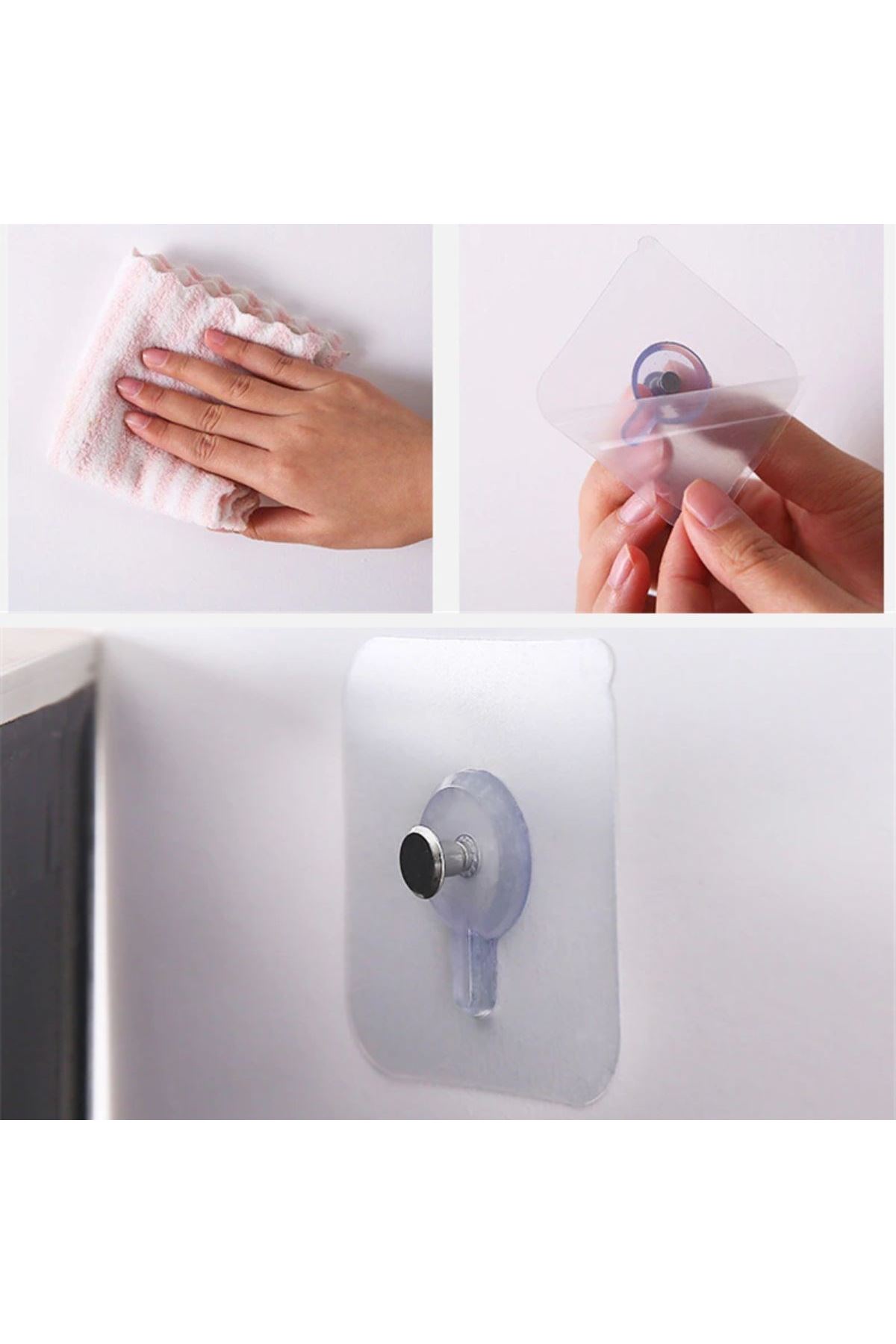 TBL Dekor® Süper Güçlü Çerçeve Askısı Pin Delgisiz Vidalı Tırnak Kanca Yapışkanlı Raf Tutucu Askı 4 Adet