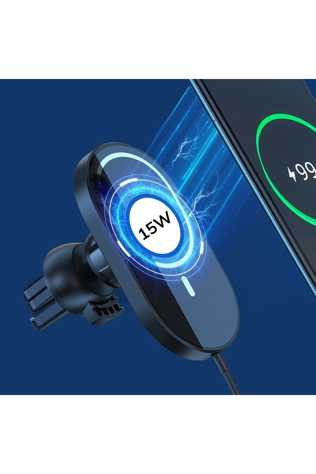 TBL Dekor® 15w Mıknatıslı Takılabilen Hızlı Şarj Tüm Cihaz Ve Araçlara Uyumlu Araç İçi Şarj Cihazı