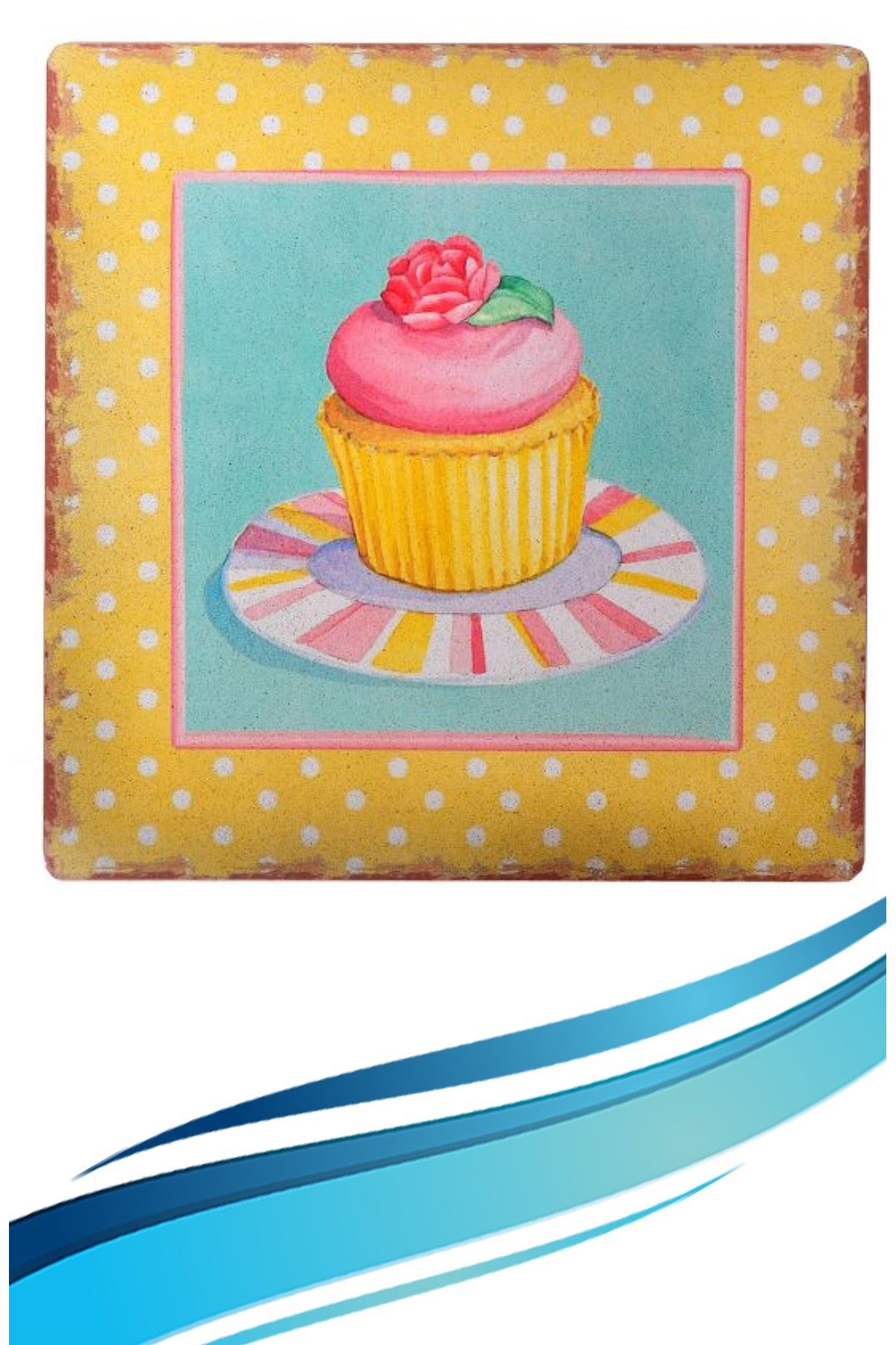 TBL Dekor® Decotown Duvar Panosu 40*40 Cup Cake Muffin Motifli Duvar Süsü
