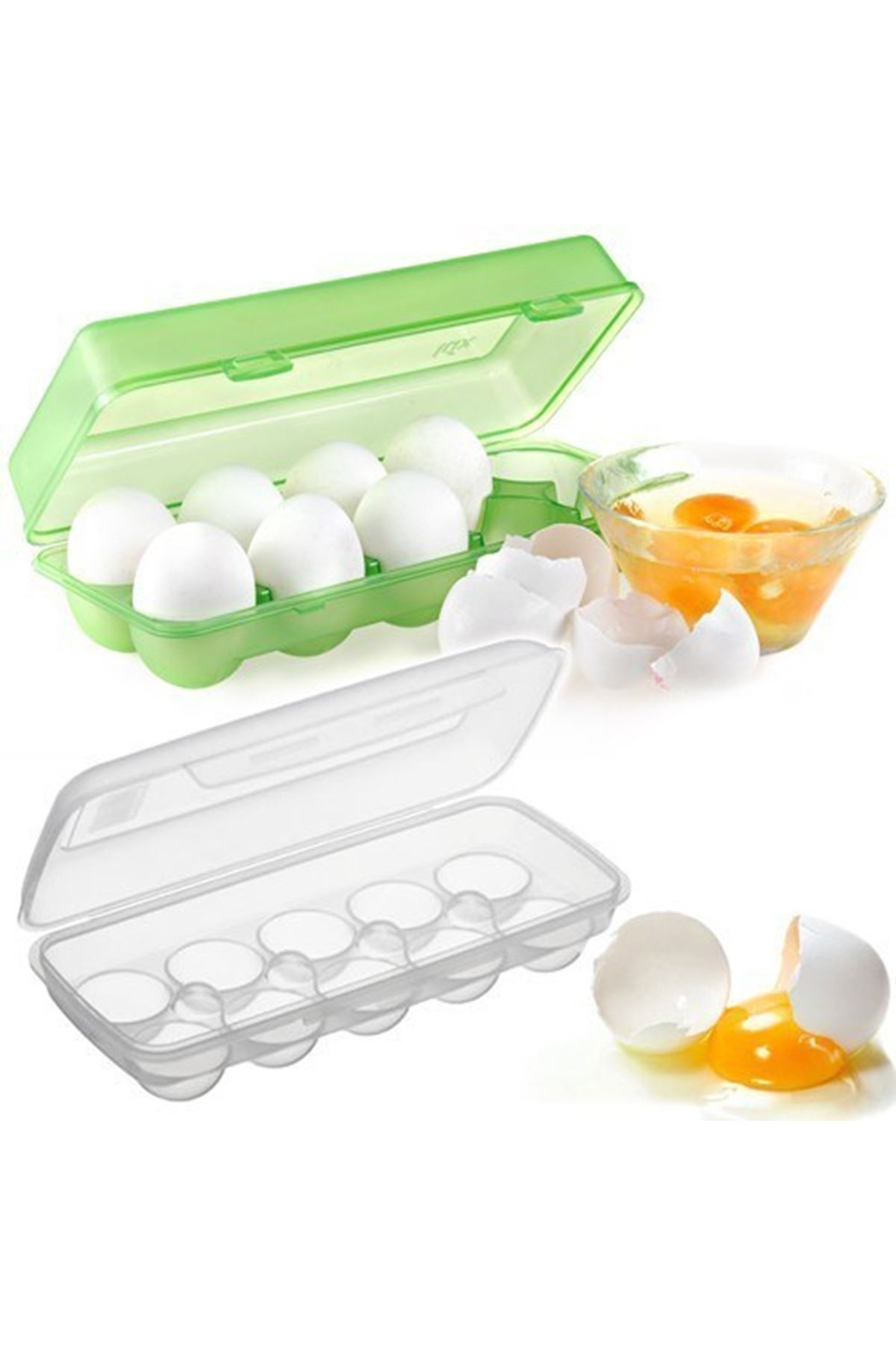 TBL Dekor® 12li Şeffaf Kapaklı Kilitli Yumurta Saklama Kabı Kutusu Aparatı