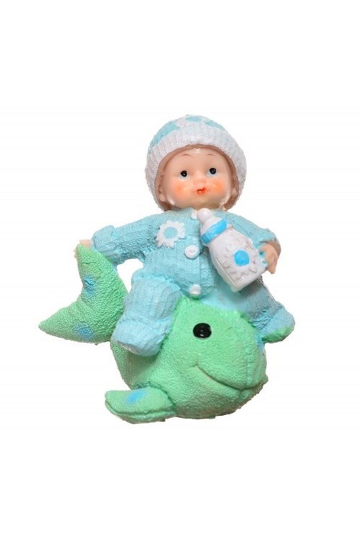 TBL Dekor® Decotown Hediyelik Sevimli Mavi Bebek Biblo Polyester Süs Eşyası