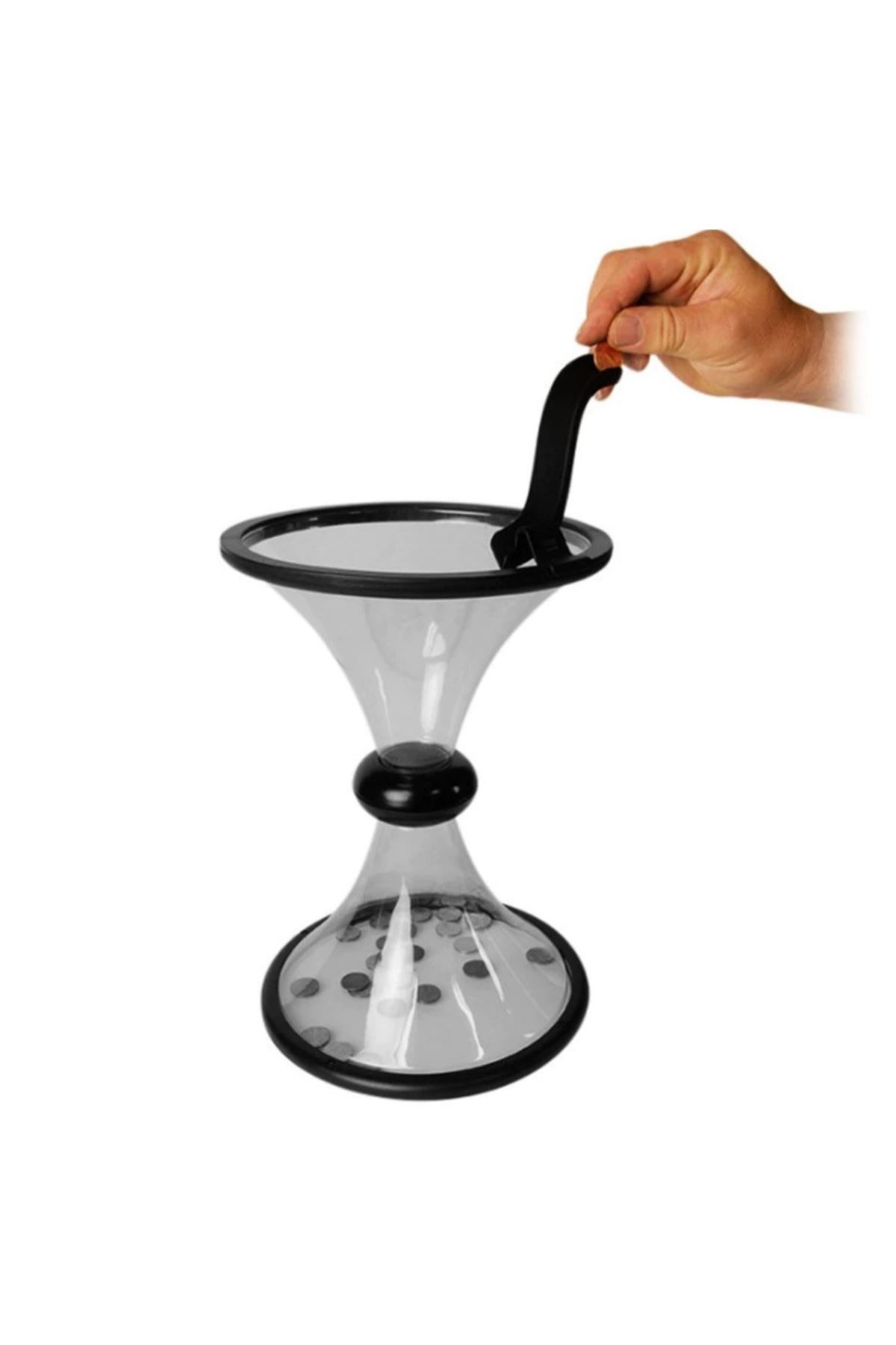 TBL Dekor® Eğlenceli Huni Şeklinde İlginç Şeffaf Para Biriktirme Kumbarası