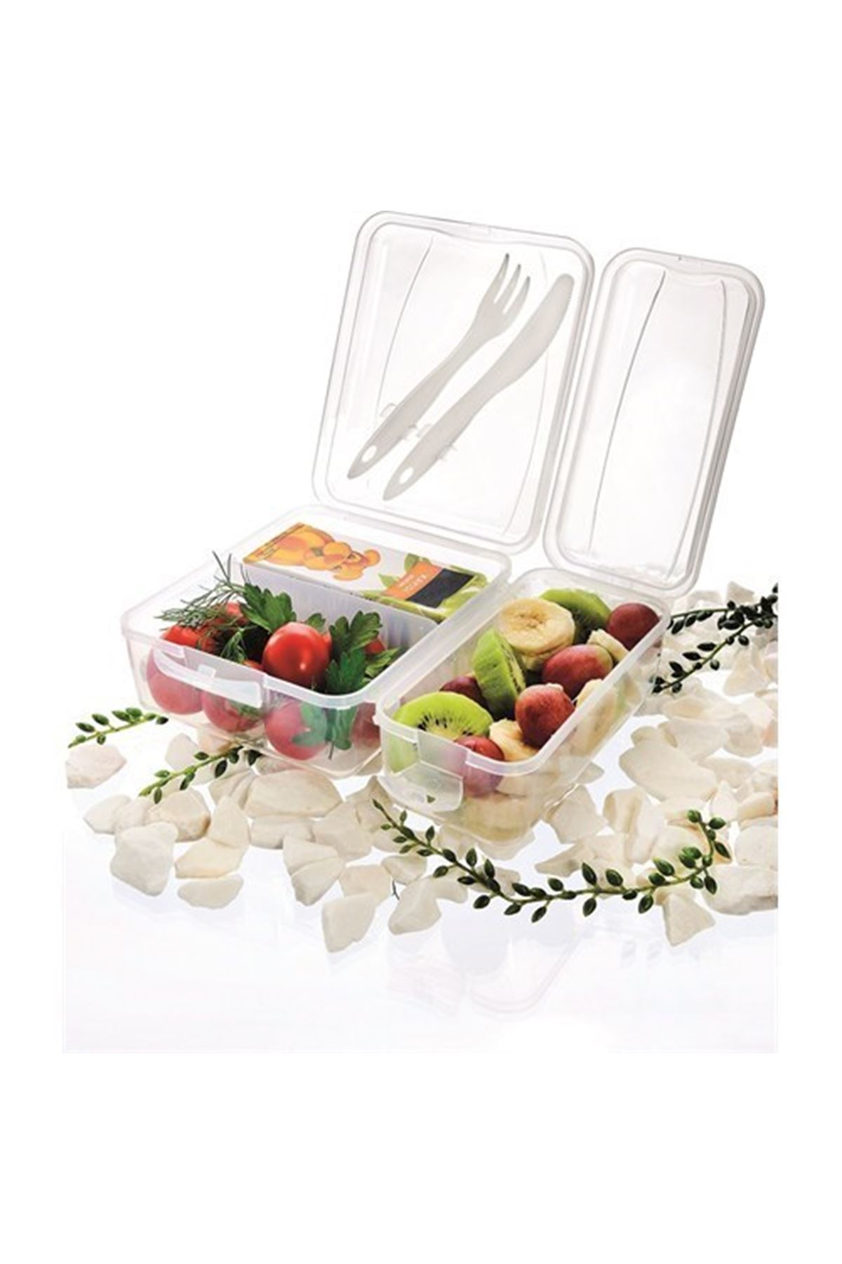 TBL Dekor® Takeaway Ergonomik Asorti Çatal Bıçaklı Pratik Yoğurt Saklama Kabı