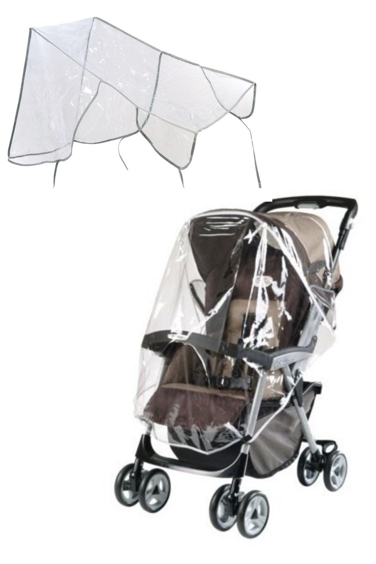 TBL Dekor® Bebek Arabası Puset Şeffaf Yağmurluk Rüzgar Engelleyici Muşamba
