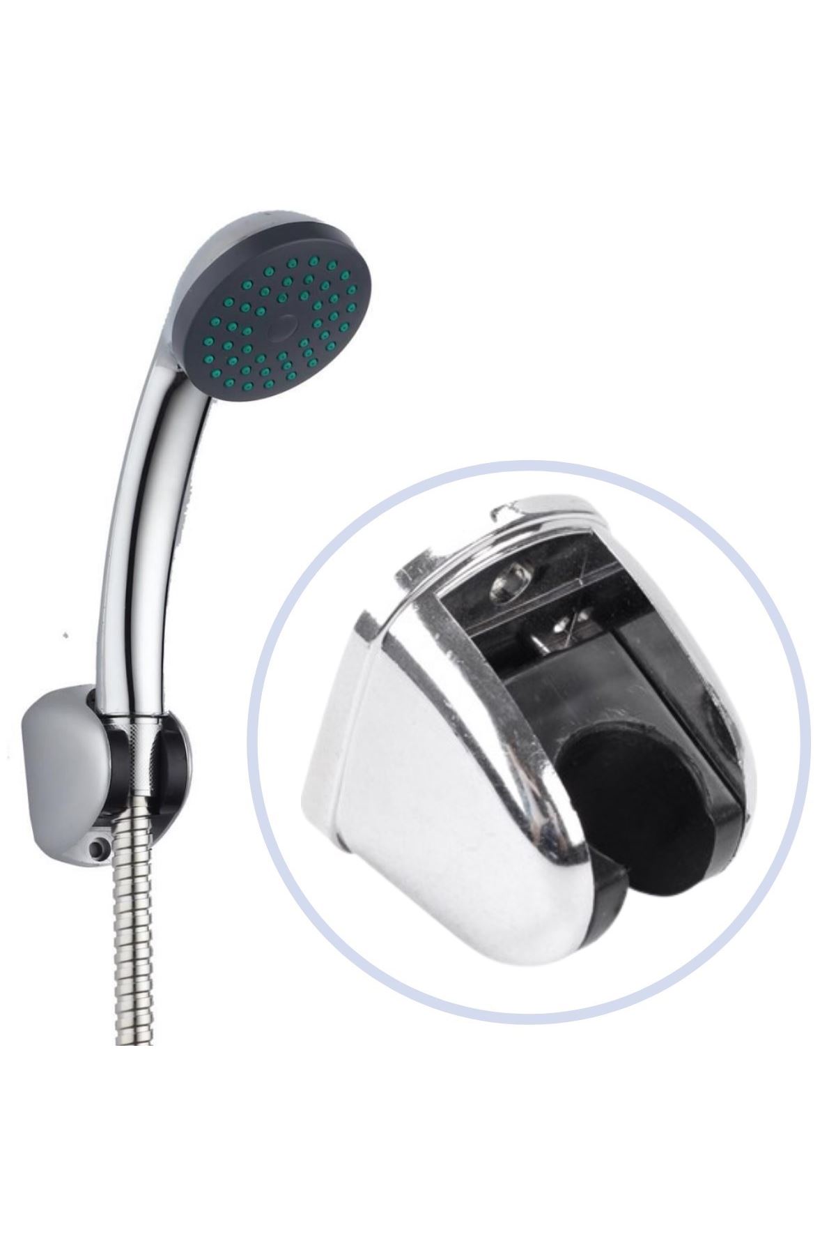 TBL Dekor® Plastik Duş Başlığı Fiskiyesi Hortumu Askısı Mafsal Tutacak